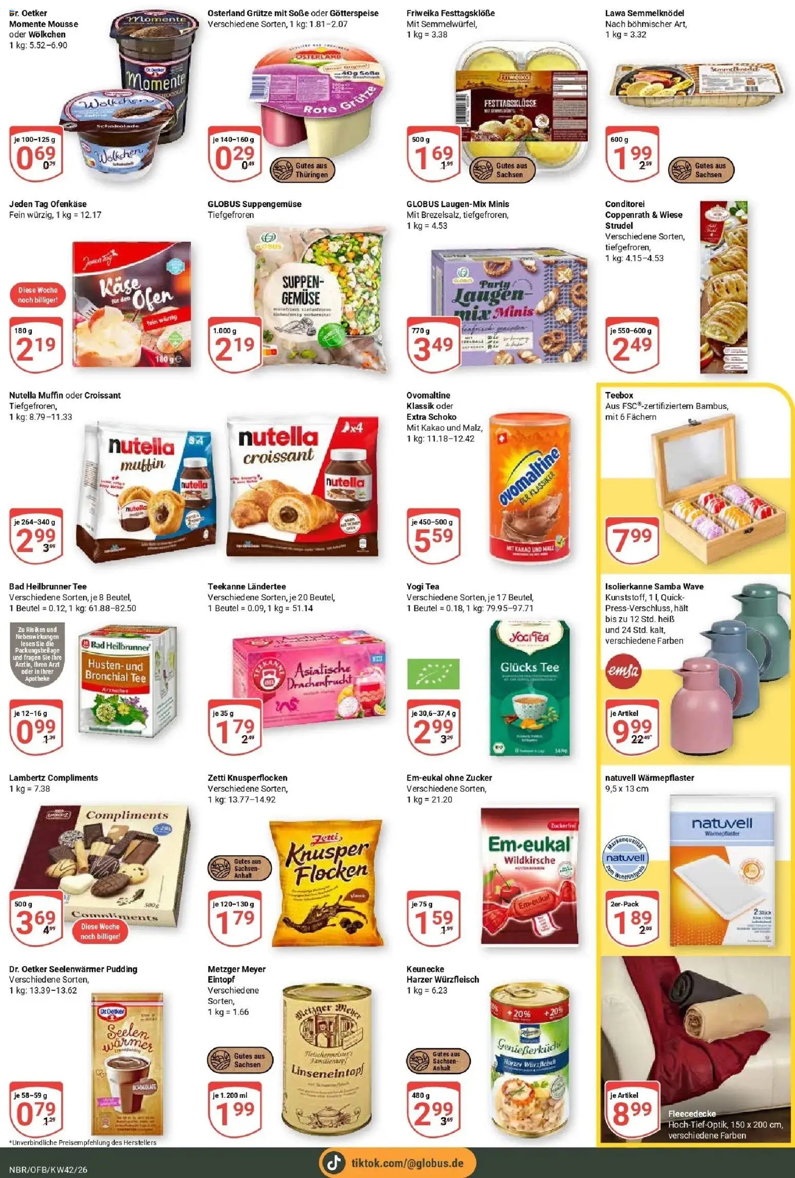 Globus Prospekt Neubrandenburg (ab 12.10.2026) » Angebote online | Seite: 18 | Produkte: Ofen, Schokolade, Gemüse, Zucker