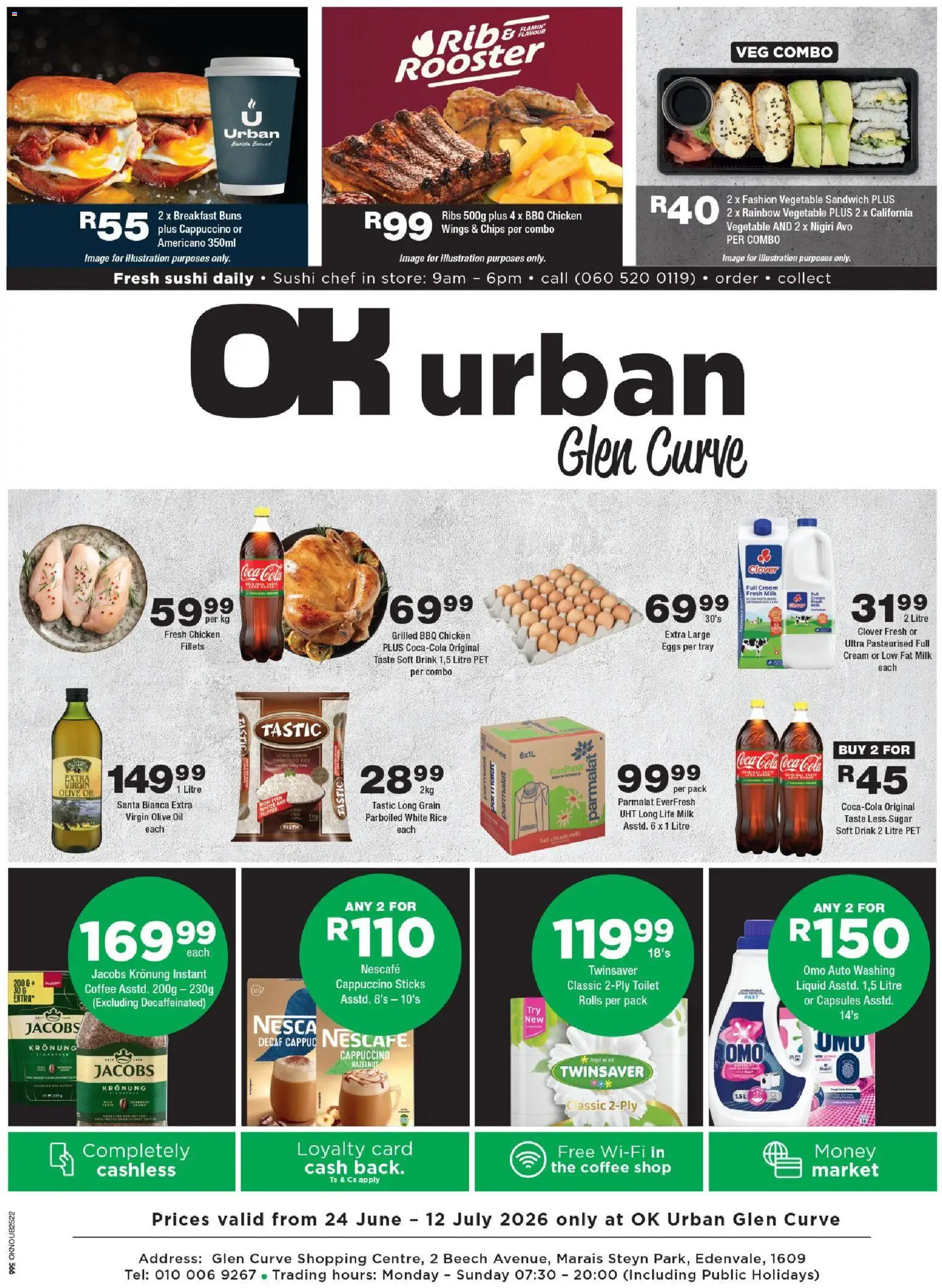 New OK Foods catalogue – valid from 24/06/2026 | Page: 1 | Products: Eggs, Chicken, Rice, Sugar
