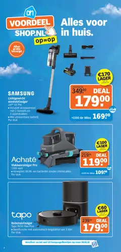 SAMSUNG Lichtgewicht steelstofzuiger Jet™ 65 Pet, Inclusief accessoire reset met 2 borstels en 2 opzetstukken. Met uitneembare batterij. Per stuk - Voorbeeld van een folder van Albert Heijn, geldig van 08.06.2026 | Pagina: 2