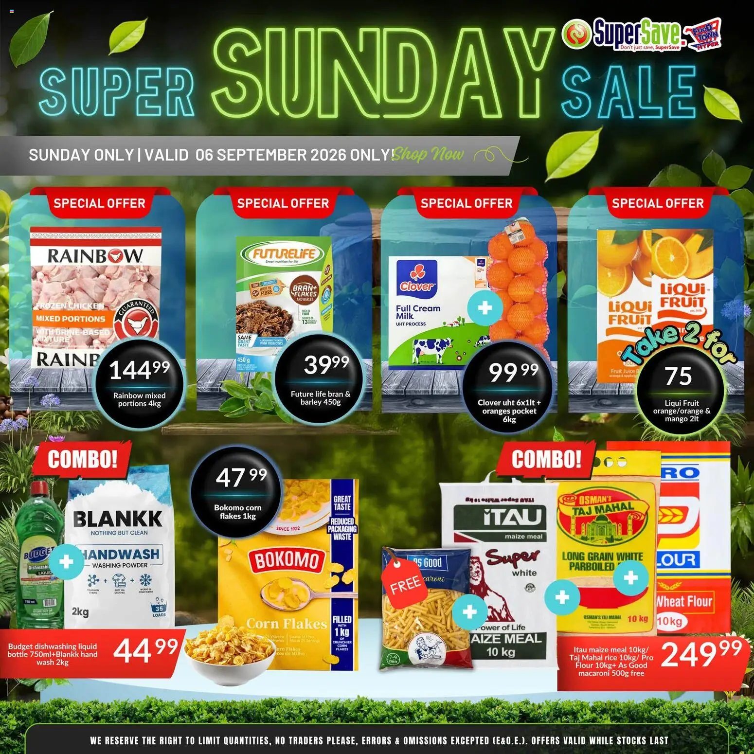 New Super Save catalogue – valid from 06/09/2026 | Page: 1 | Products: Corn, Corn flakes, Maize meal, Oranges