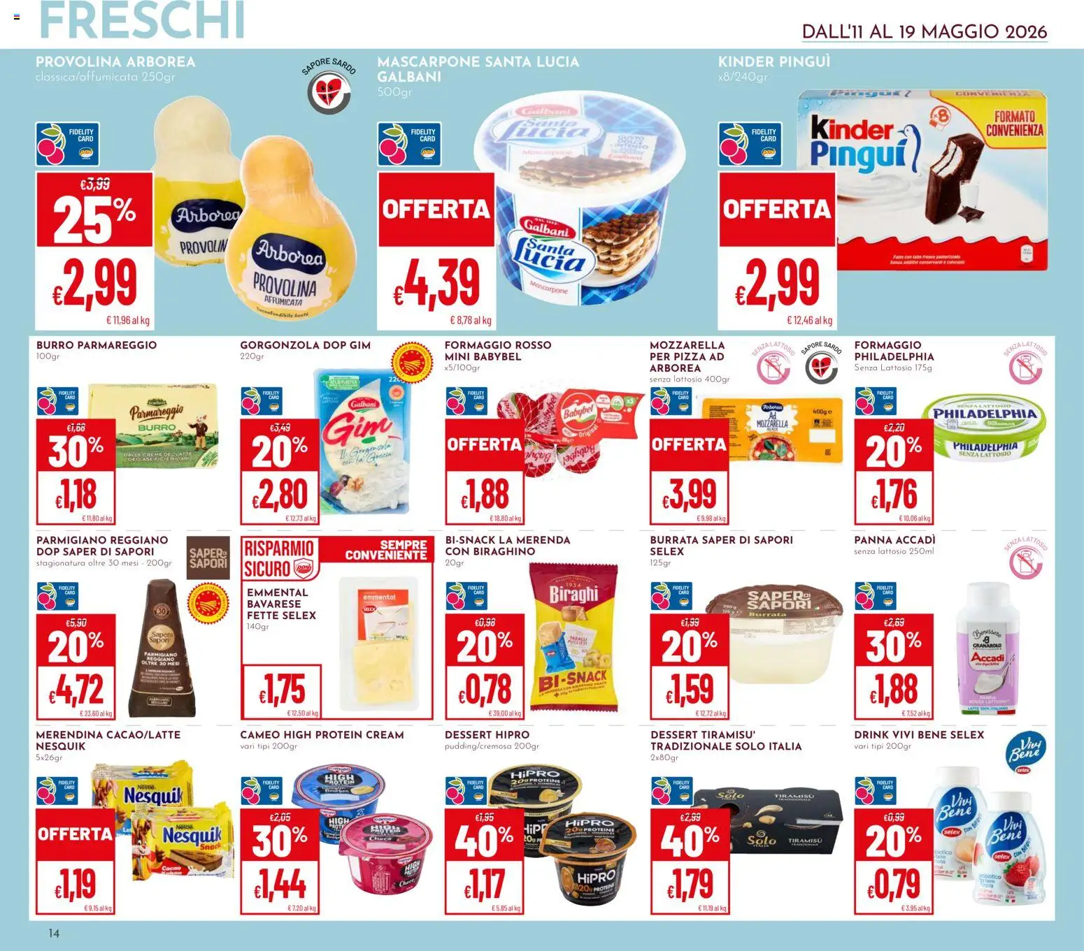 Volantino Pan del 11.05.2026 | Pagina: 14 | Prodotti: Pizza, Latte, Burro, Mascarpone