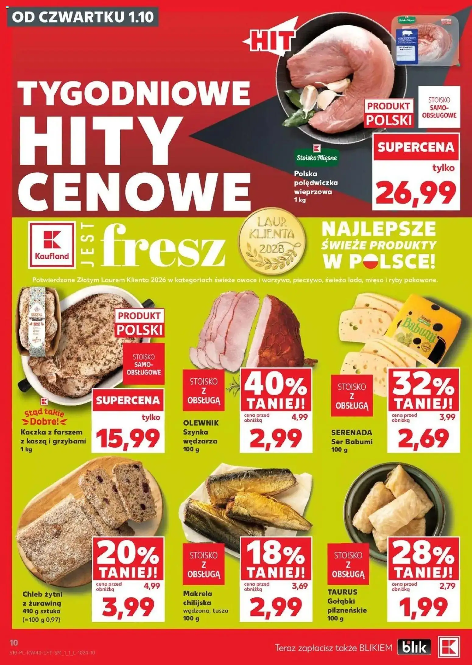 Kaufland gazetka od 01.10.2026 - od jutra PDF | Strona: 10 | Produkty: Kaczka, Makrela, Ryby, Owoce