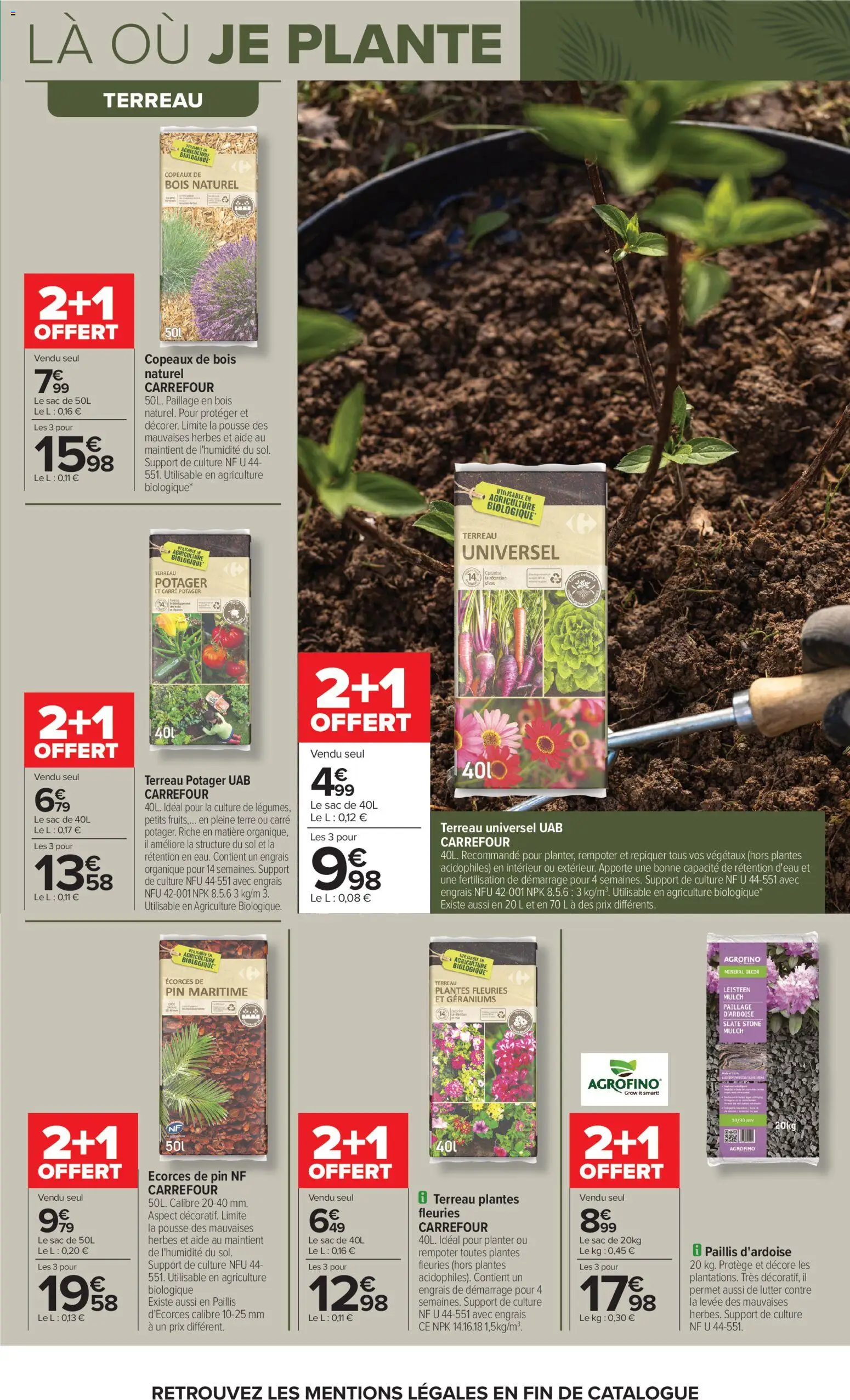 {H1} | Page: 13 | Produits: Carré potager, Terreau Universel, Terreau, Copeaux de bois