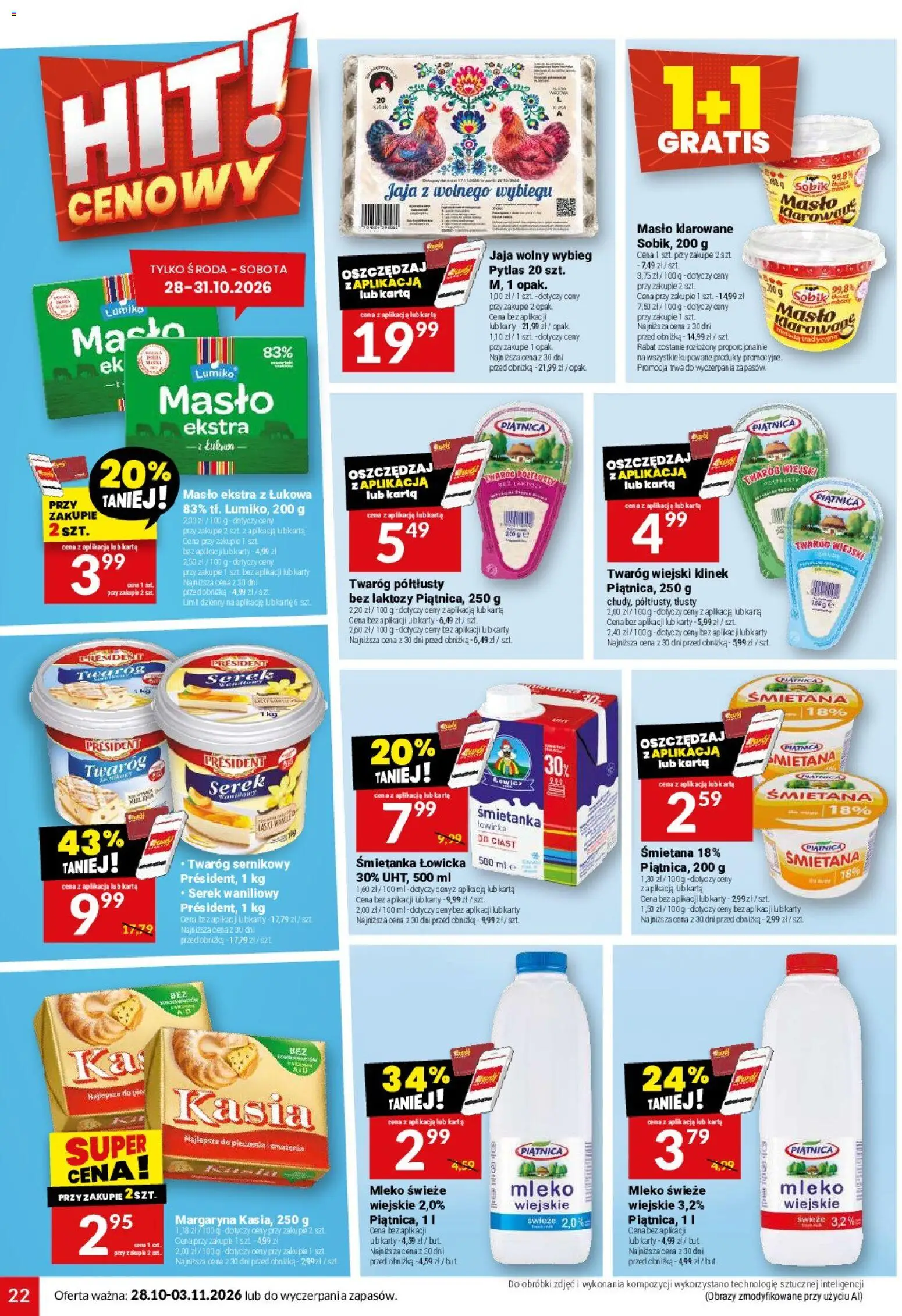Twój Market gazetka od 28.10.2026 | Strona: 22 | Produkty: Serek, Serek waniliowy, Margaryna, Mleko świeże