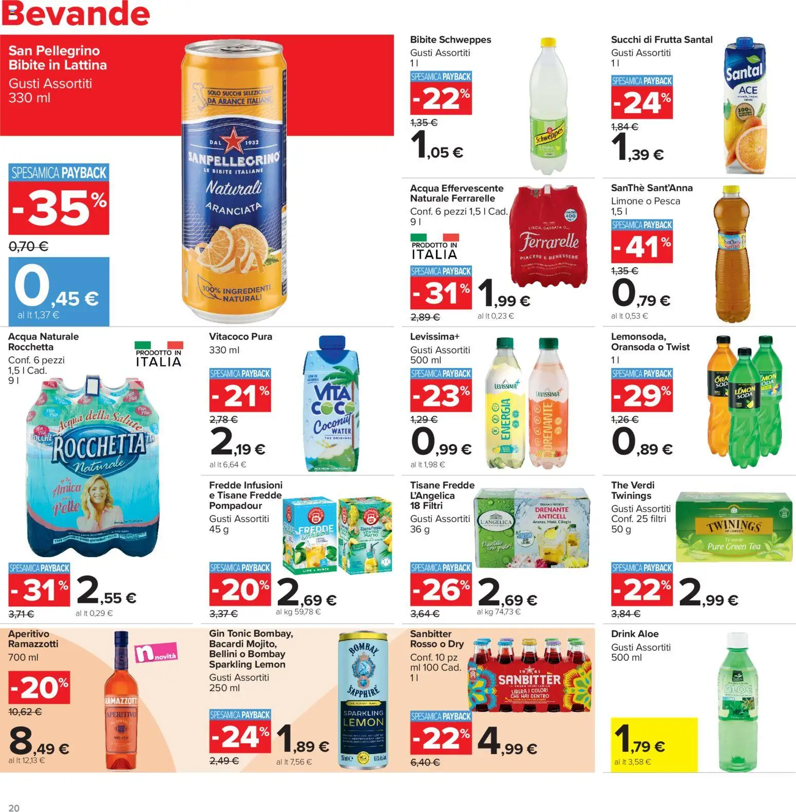Volantino Carrefour del 13/07/2026 | Pagina: 20 | Prodotti: Acqua, Frutta, Pesca, Aperitivo