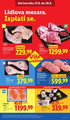 Domači sveži pileći batak i karabatak, Sa delom karlice - pregled Lidl kataloga - važi od 27.08.2026 | Strana: 25 | Proizvode: Pljeskavice, Filet, Pileći batak, Pakovanje