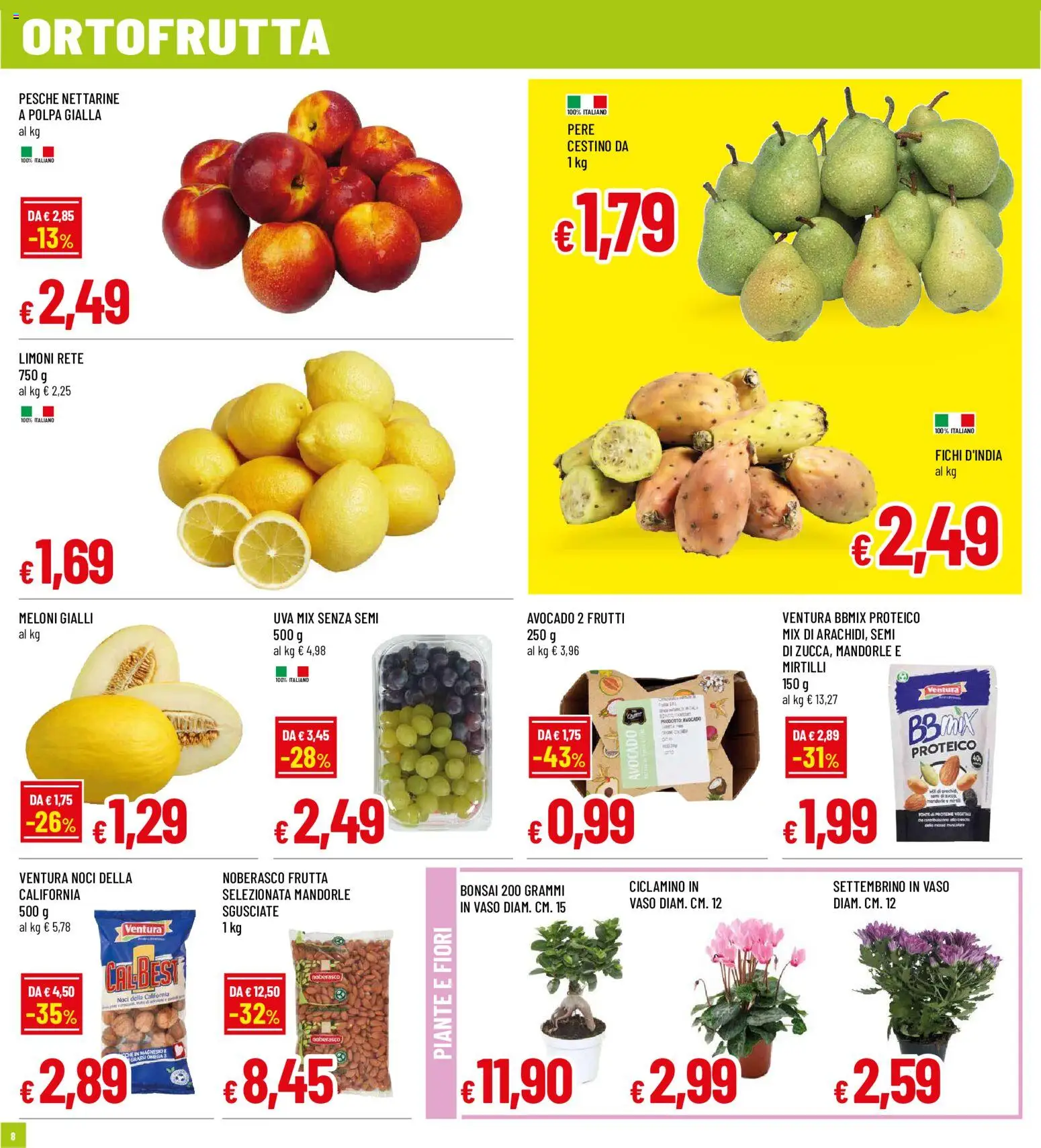 Volantino Famila del 03/09/2026 | Pagina: 8 | Prodotti: Pere, Avocado, Cestino, Vaso