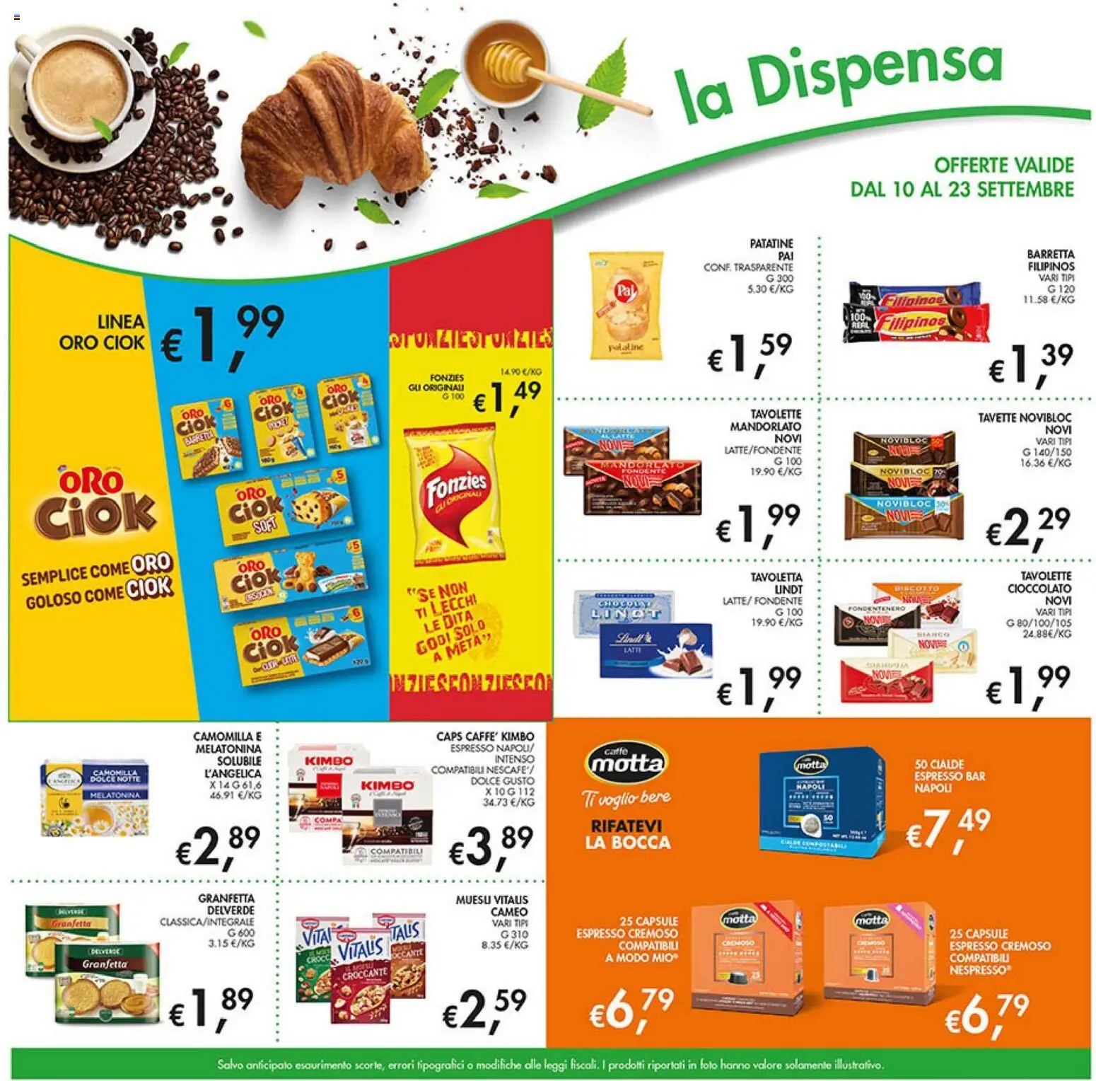 Volantino Coal del 10/09/2026 | Pagina: 19 | Prodotti: Muesli, Lindt, Tavoletta, Cialde
