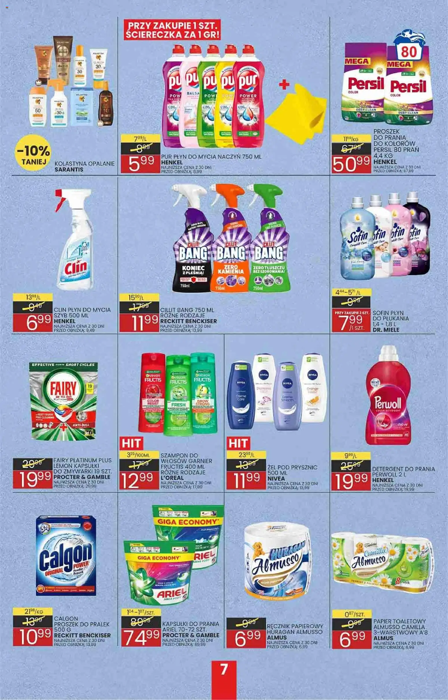 Wafelek gazetka od 16.06.2026 | Strona: 7 | Produkty: Calgon, Prysznic, Kapsułki do prania, Ręcznik papierowy