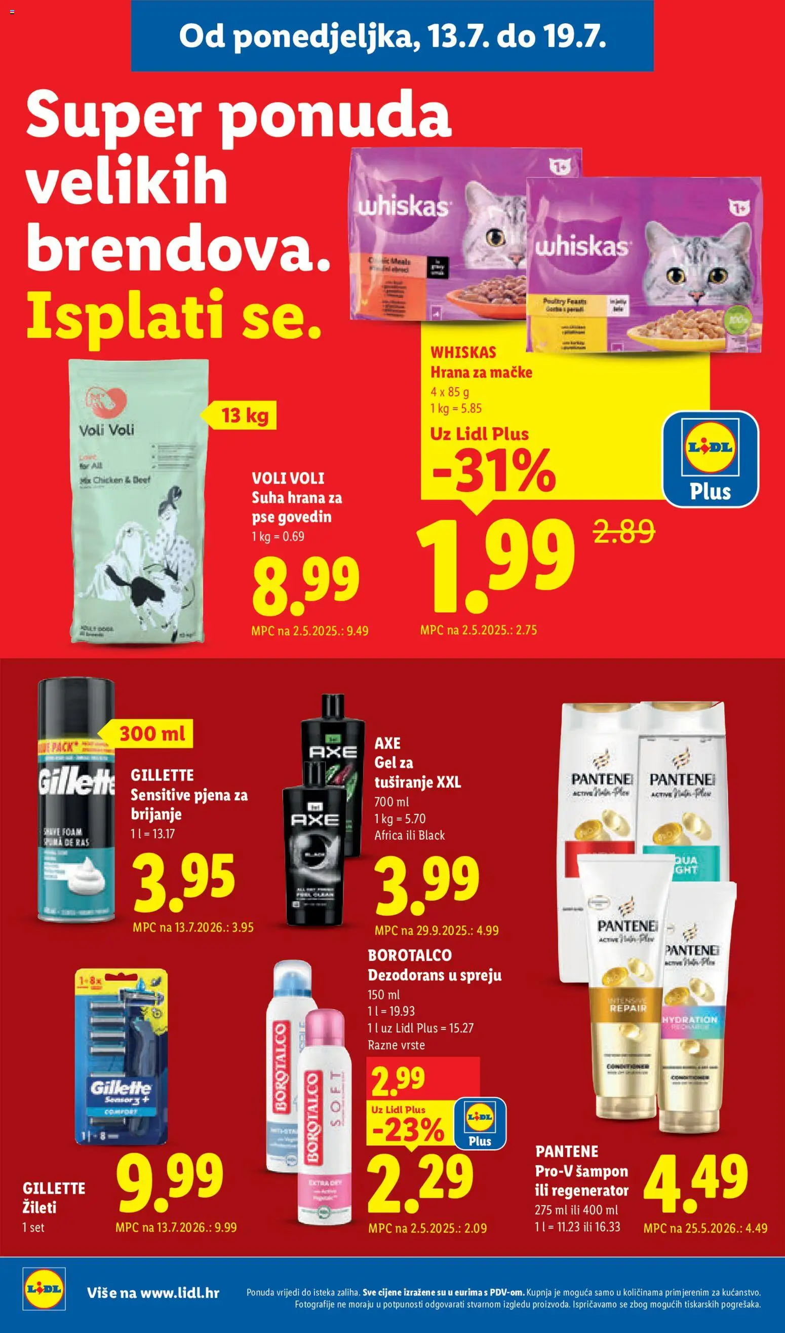 Lidl katalog | vrijedi od 13.07.2026 | Stranica: 20 | Proizvodi: Whiskas, Hrana za pse, Hrana za mačke, Axe