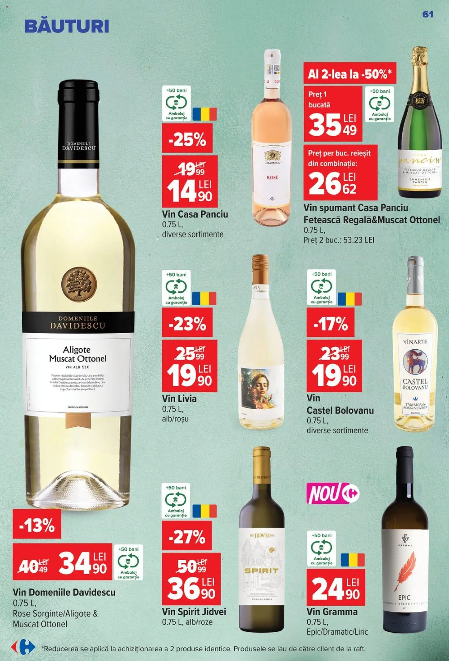 Noul catalog Carrefour – valabil de la 19.08.2026 | Pagină: 61 | Produse: Aplică, Vin spumant, Vin