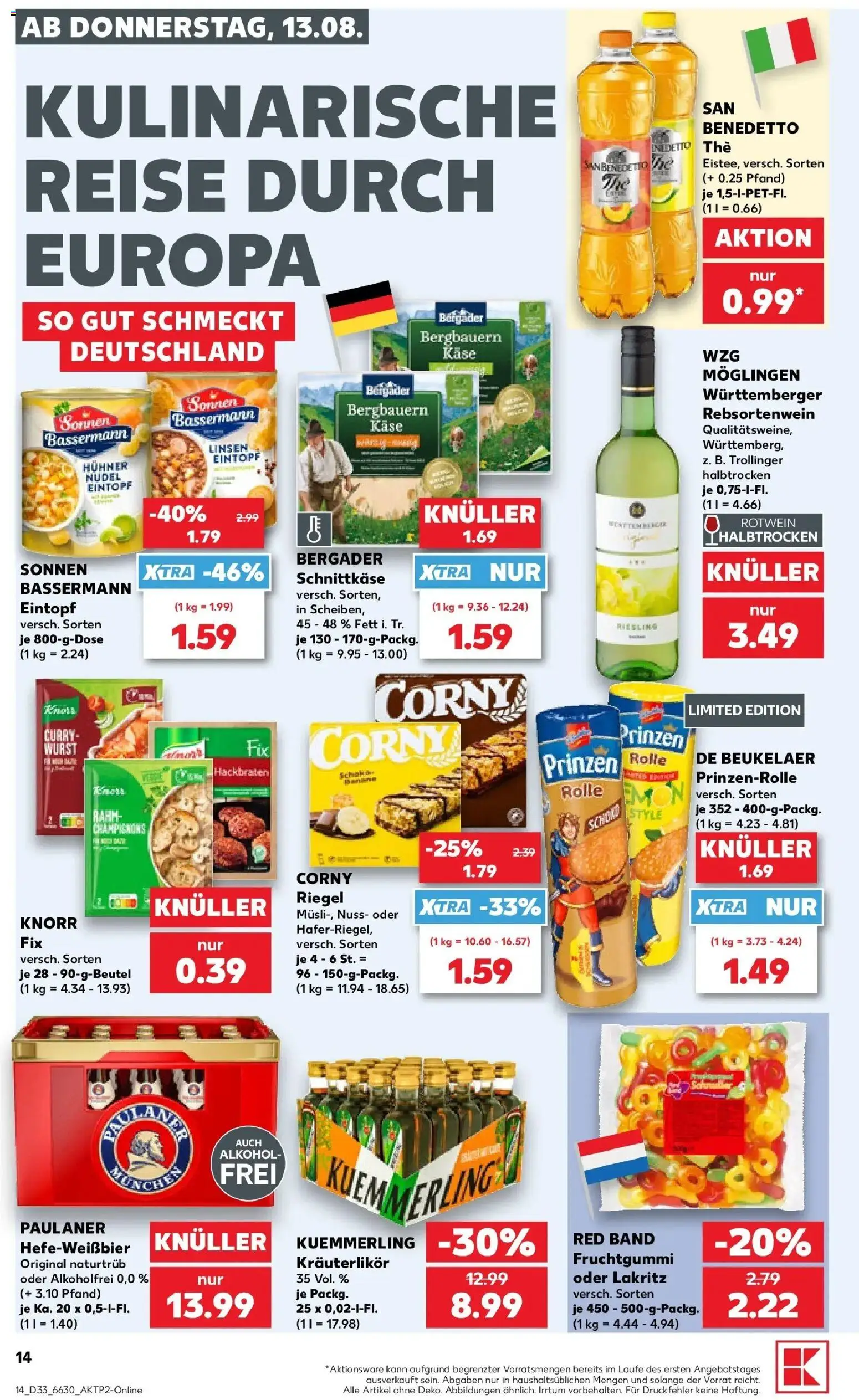 Prospekt Kaufland ab 10.08.2026 » Angebote Online zum Blättern | Seite: 23 | Produkte: Rotwein, Alkohol, Wurst, Paulaner
