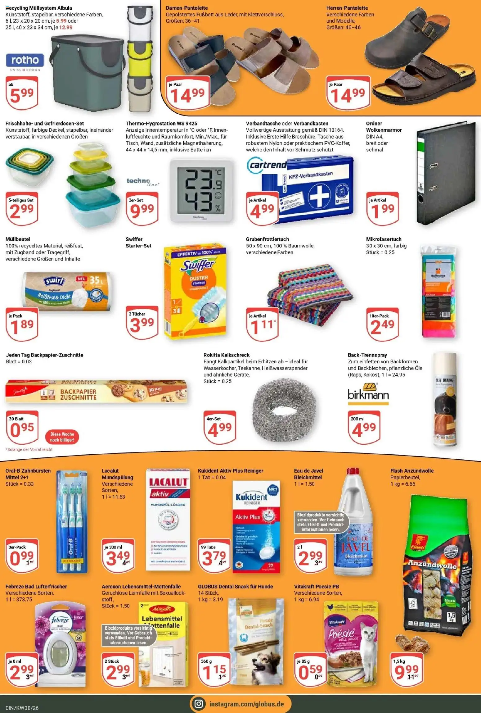 Globus Prospekt Homburg-Einöd (ab 14.09.2026) » Angebote online | Seite: 7 | Produkte: Tasche, Batterien, Bad, Swiffer