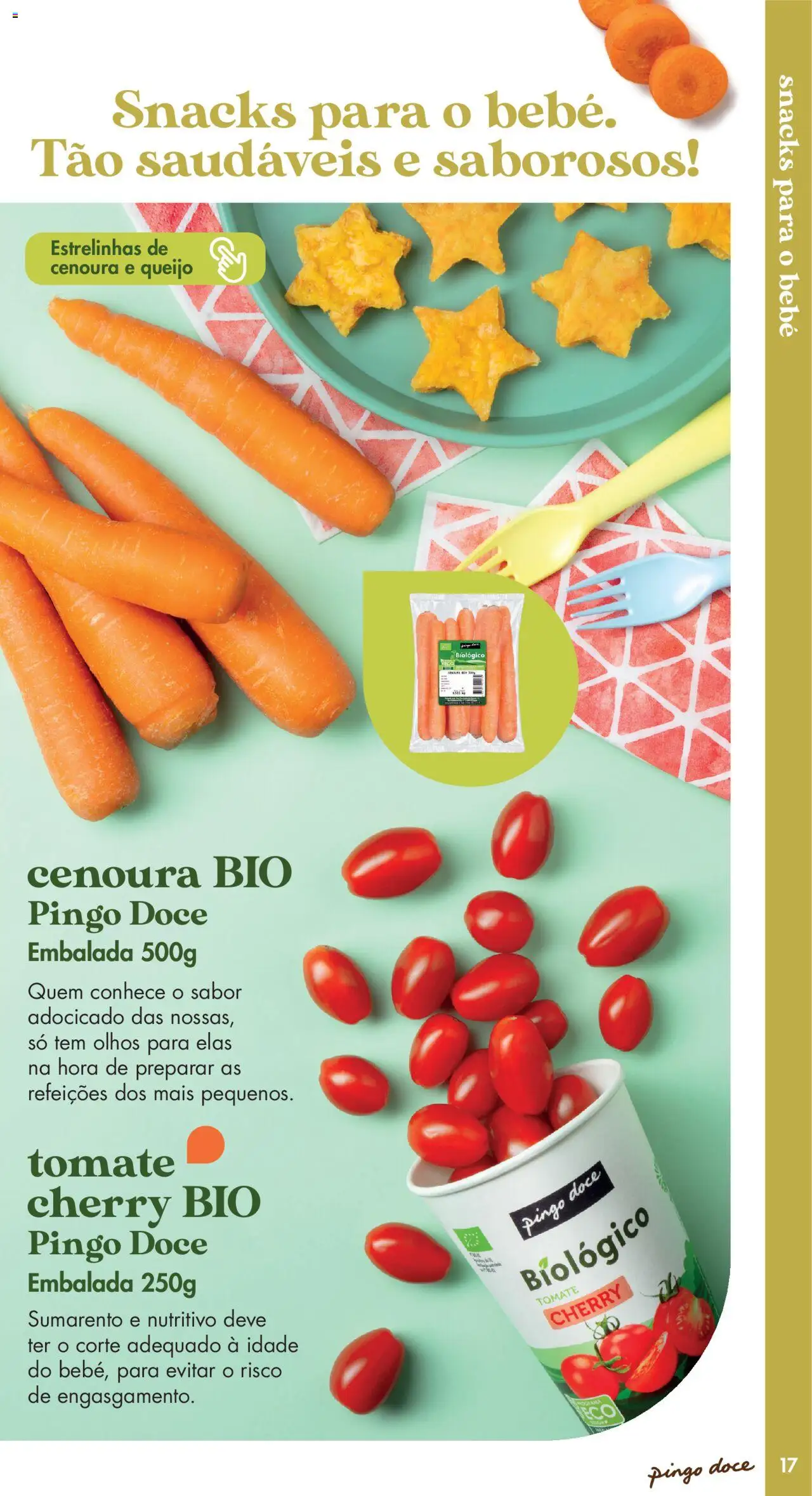 Pingo Doce - Catálogo Fruta e Legumes │ válido de 20/05/2025 | Página: 17 | Produtos: Snacks, Queijo, Tomate, Cenoura