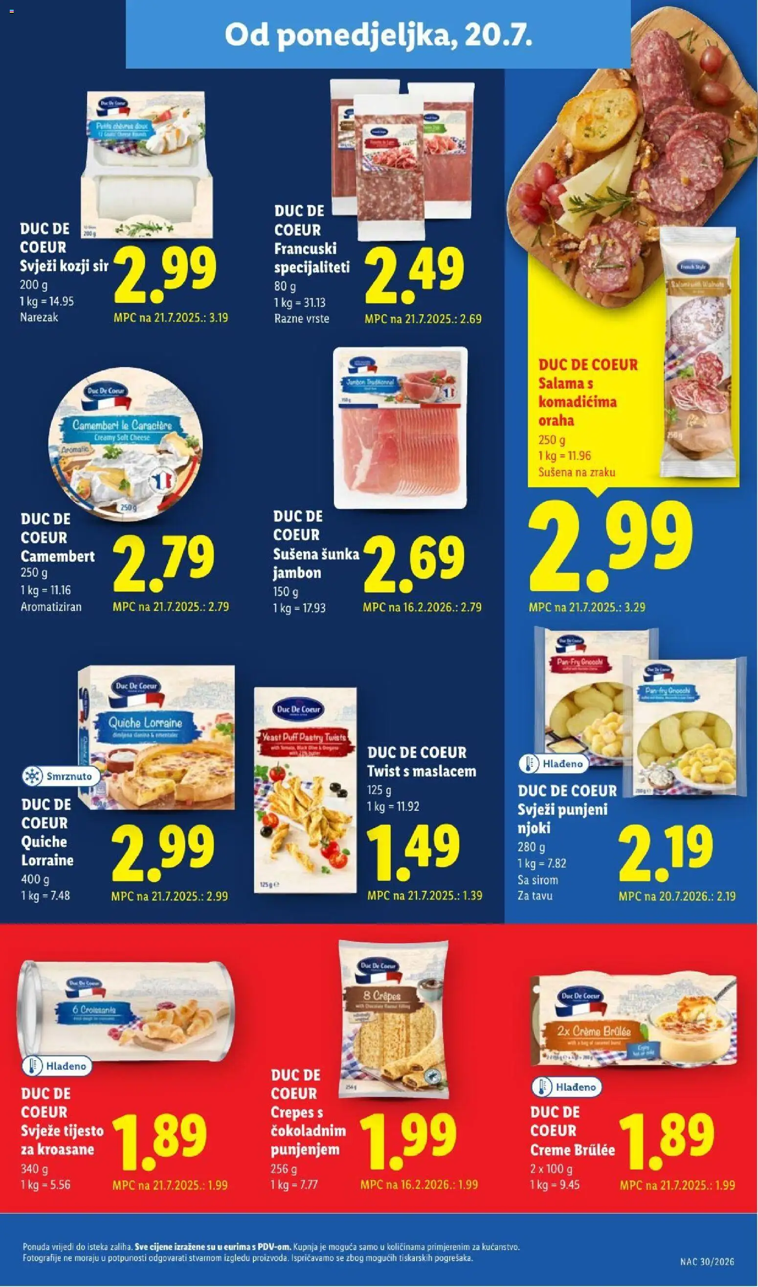 Lidl katalog | vrijedi od 20.07.2026 | Stranica: 9 | Proizvodi: Creme brulee, Gnocchi, Tijesto, Specijaliteti