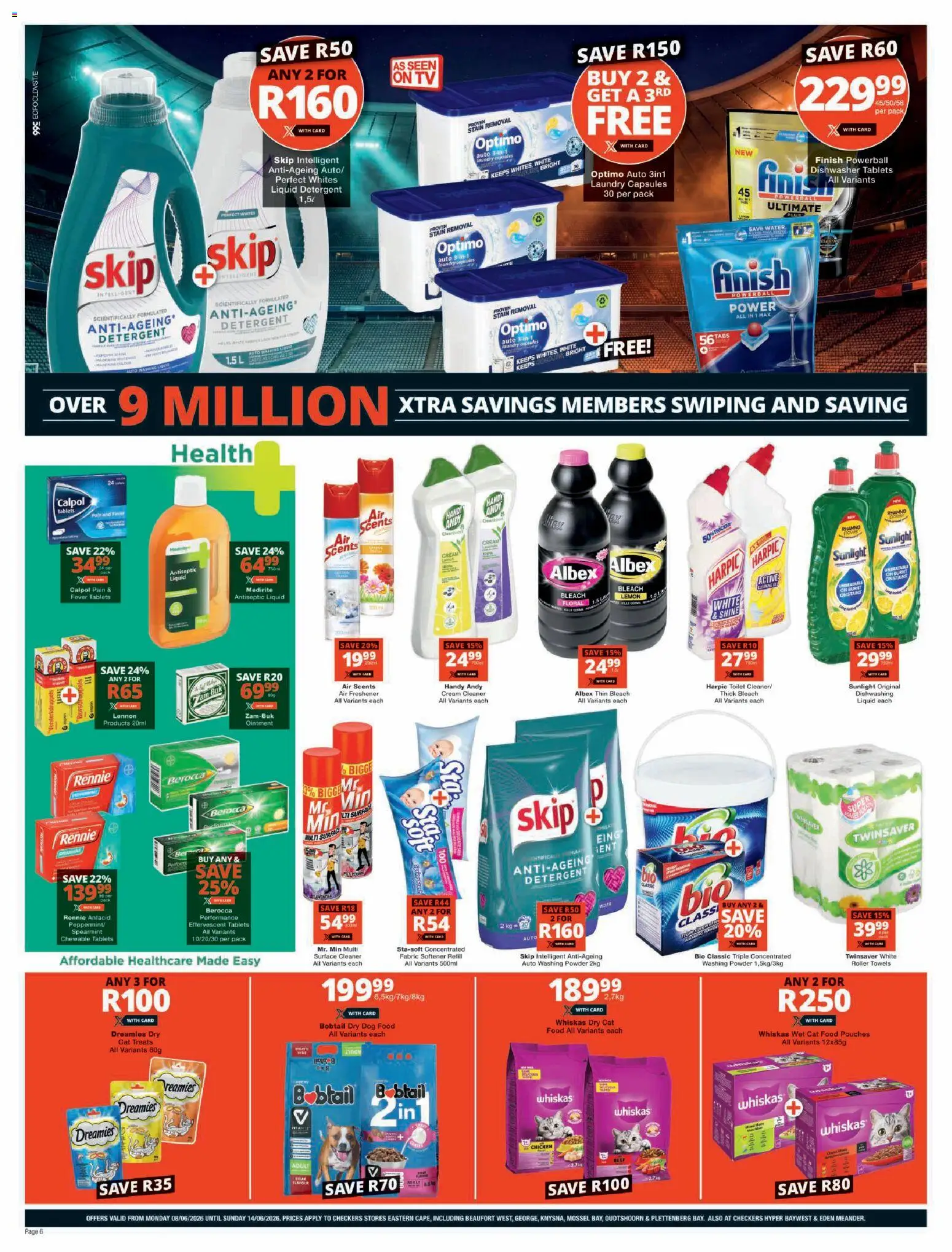 New Checkers catalogue – valid from 08.06.2026 | Page: 6 | Products: Air freshener, Chicken, Cream, Dishwasher tablets