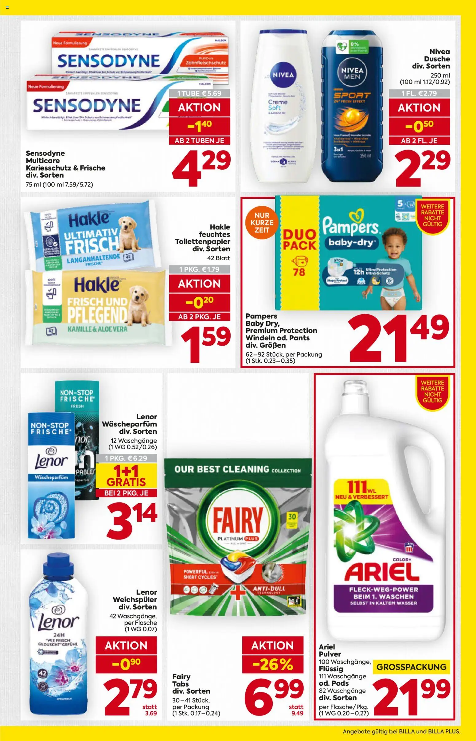 Billa AT akciós ujság - amely érvényes a következő dátumtól: 2026.08.13. | Oldal: 15 | Termékek: Ariel, Lenor, Nivea, Aloe vera
