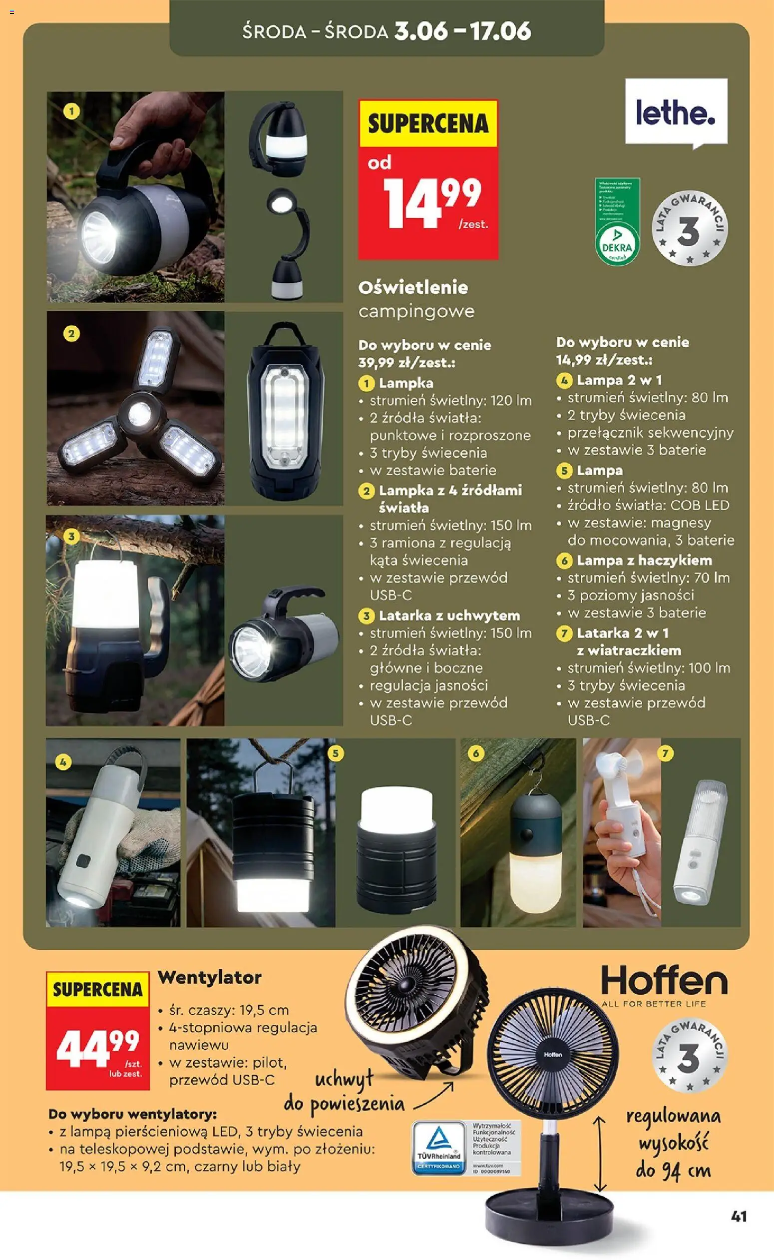 Biedronka gazetka - Hity i inspiracje od 30.05.2026 | Strona: 41 | Produkty: Wentylator, Baterie, Lampa