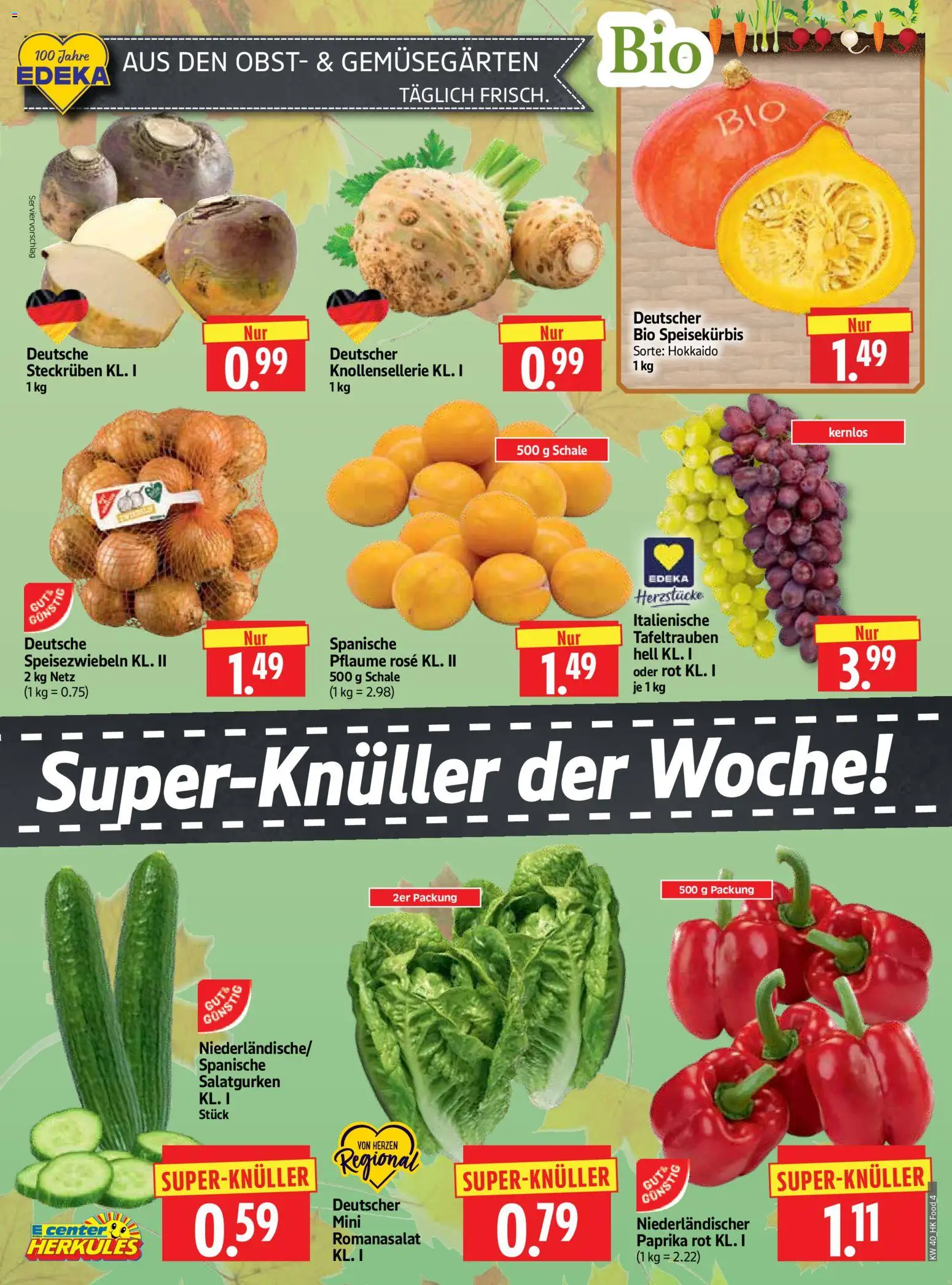 HERKULES Prospekt – gültig ab 28.09.2026 | Seite: 4 | Produkte: Paprika rot, Paprika, Obst