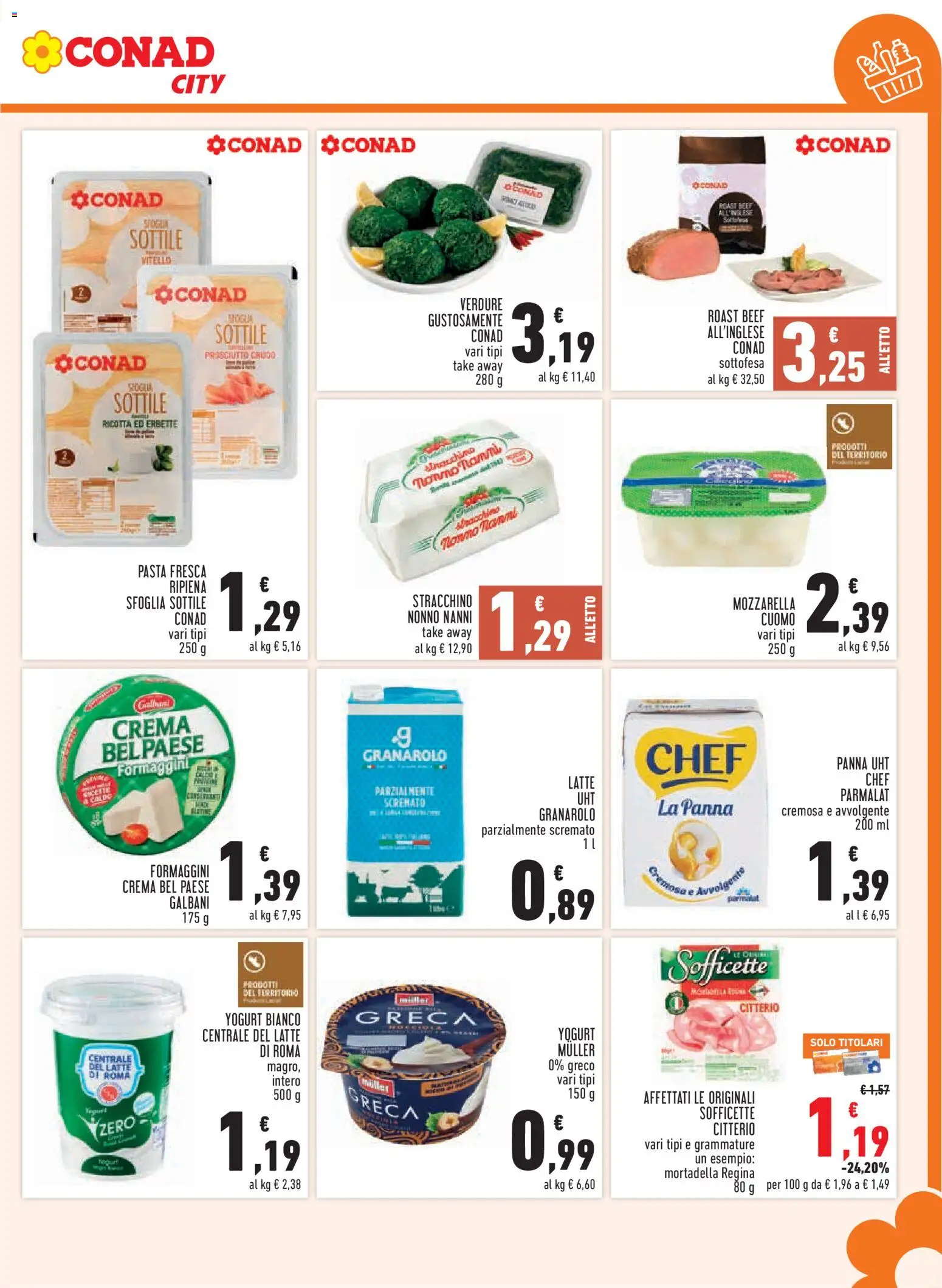 Volantino Conad del 04/11/2026 | Pagina: 7 | Prodotti: Verdure, Prosciutto, Vitello, Mortadella