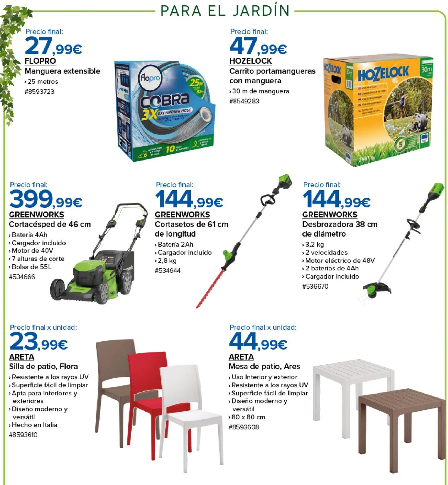 Costco catálogo │ válido desde el 10.04.2026 | Página: 4 | Productos: Desbrozadora, Bolsa, Απολυμαντικό, Batería