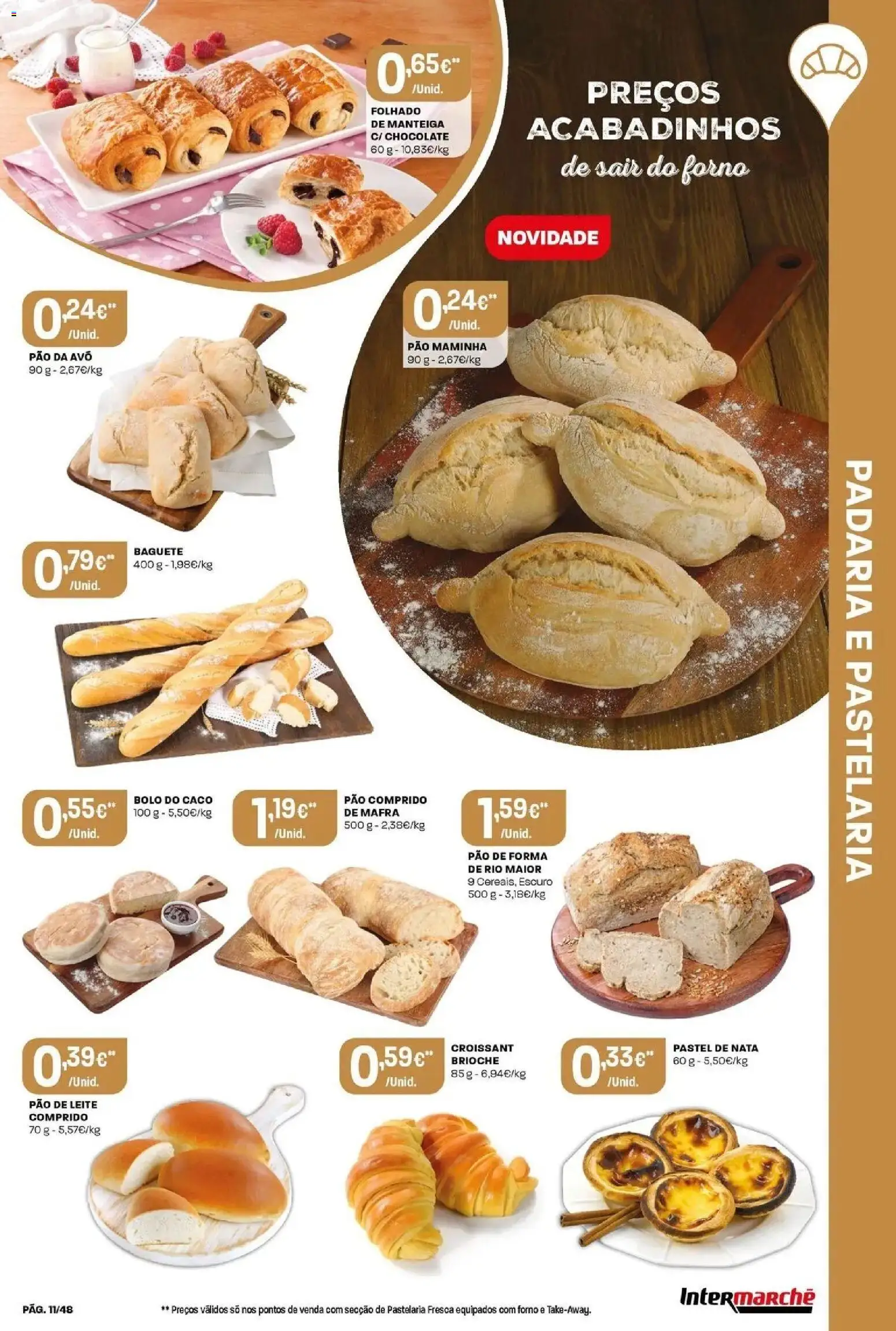 Intermarché - Isto é que são preços BAIXOS! │ válido de 28.05.2026 | Página: 11 | Produtos: Pão de forma, Padaria, Leite, Nata
