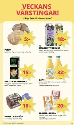 Tempo erbjudanden - Förhandsvisning av reklamblad från butik Tempo aktuell från 22/06/2026 | Sida: 5 | Produkter: Galler, Havredryck, Yoghurt, Juice