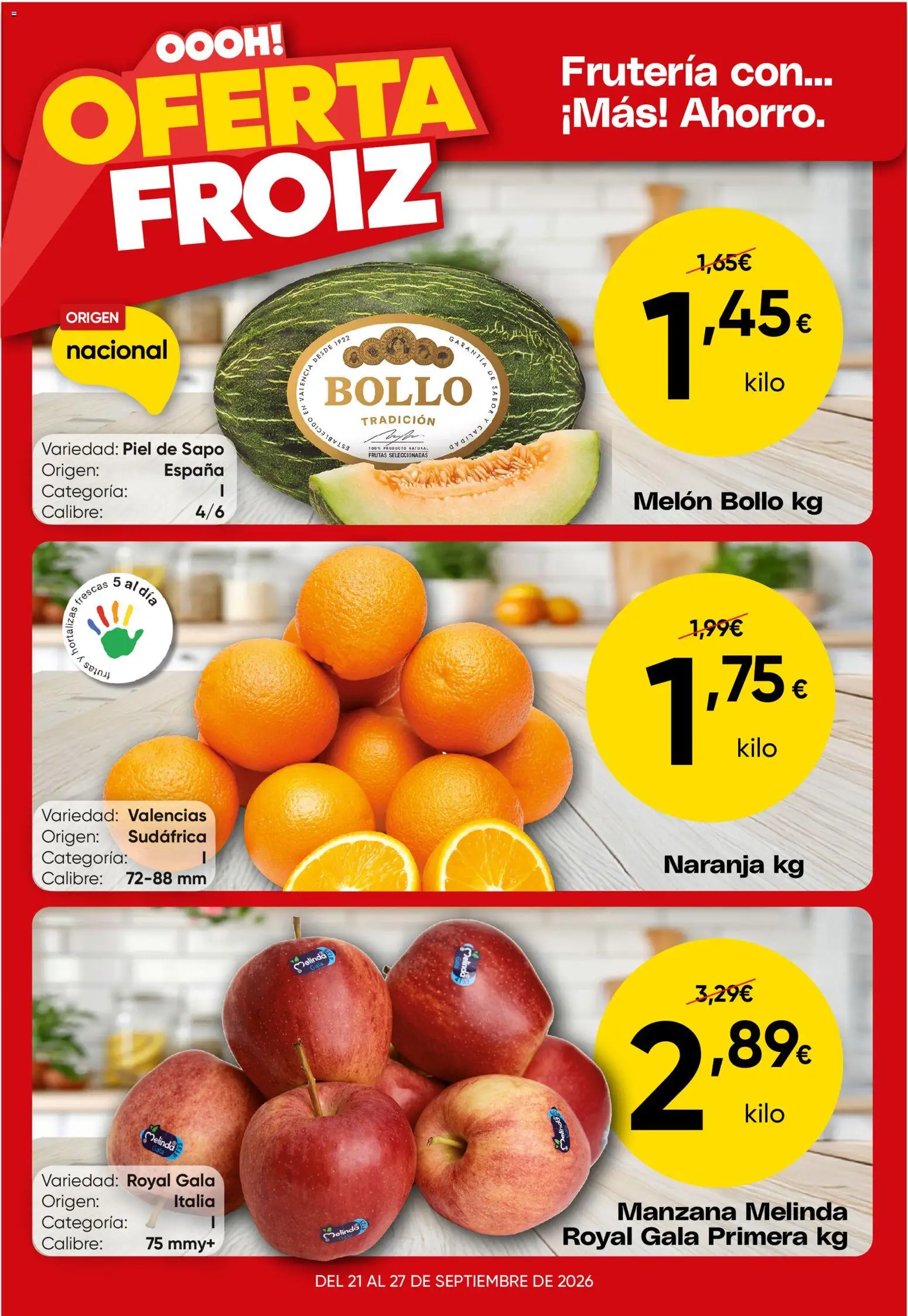 Froiz Oferta semanal │ válido desde el 21/09/2026 | Página: 1