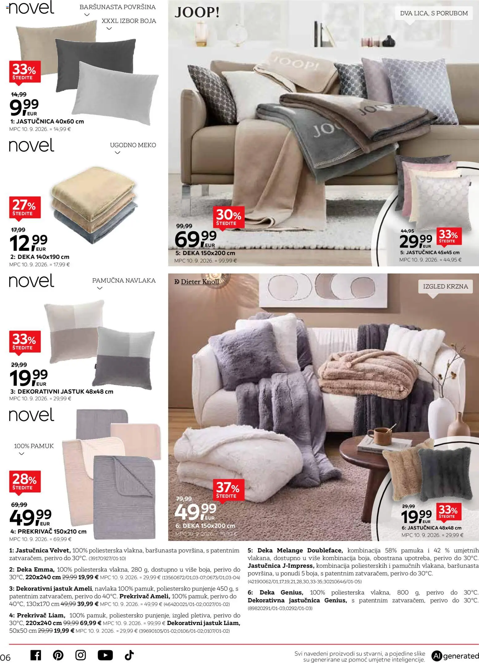 Lesnina katalog | vrijedi od 29.09.2026 | Stranica: 6 | Proizvodi: Jastuk, Jastučnica, Deka