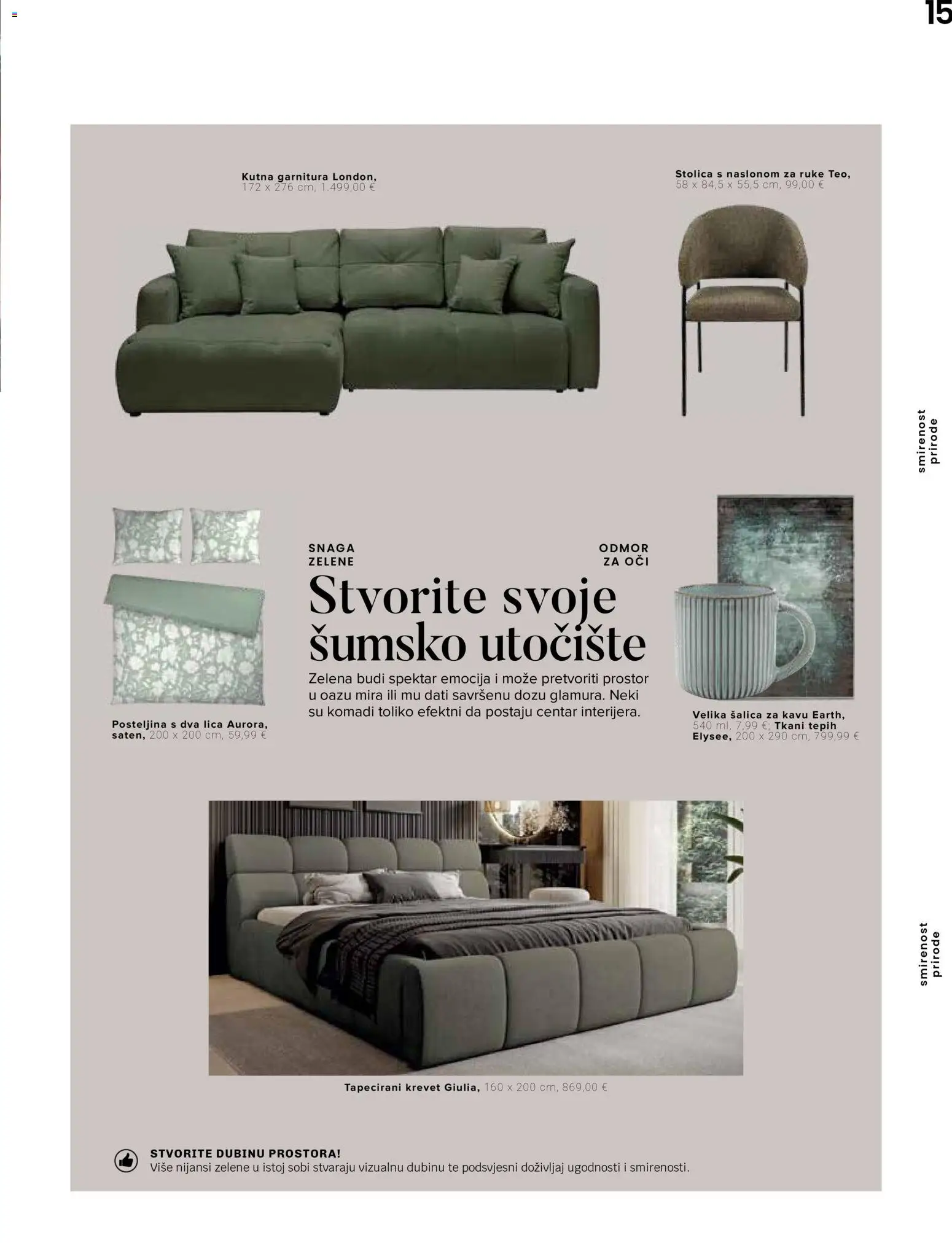 Lesnina katalog | vrijedi od 10.09.2026 | Stranica: 15 | Proizvodi: Stolica, Tepih, Posteljina, Šalica