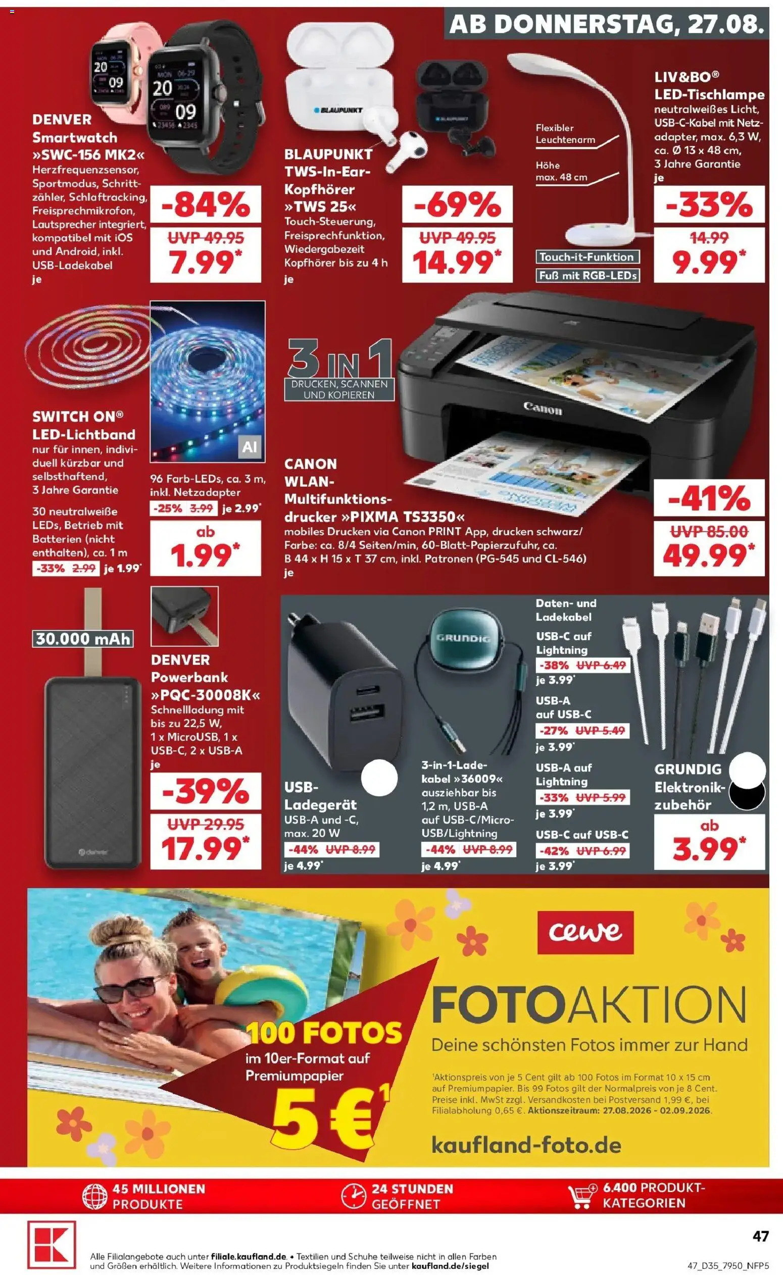 Prospekt Kaufland ab 24.08.2026 » Angebote Online zum Blättern | Seite: 58 | Produkte: Lautsprecher, USB, Smartwatch, Powerbank
