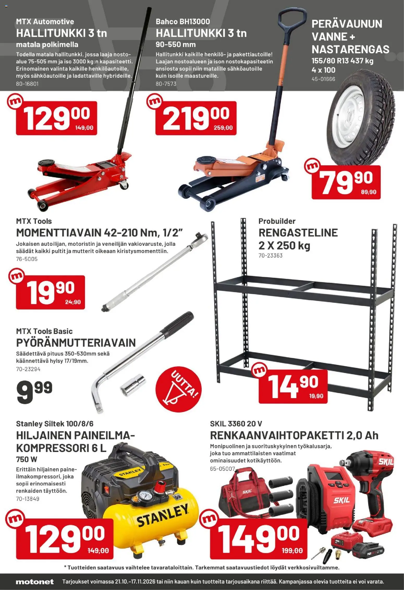 Motonet tarjoukset – voimassa 21/10/2026 alkaen | Sivu: 6 | Tuotteet: Mutterit, Kompressori, Voi