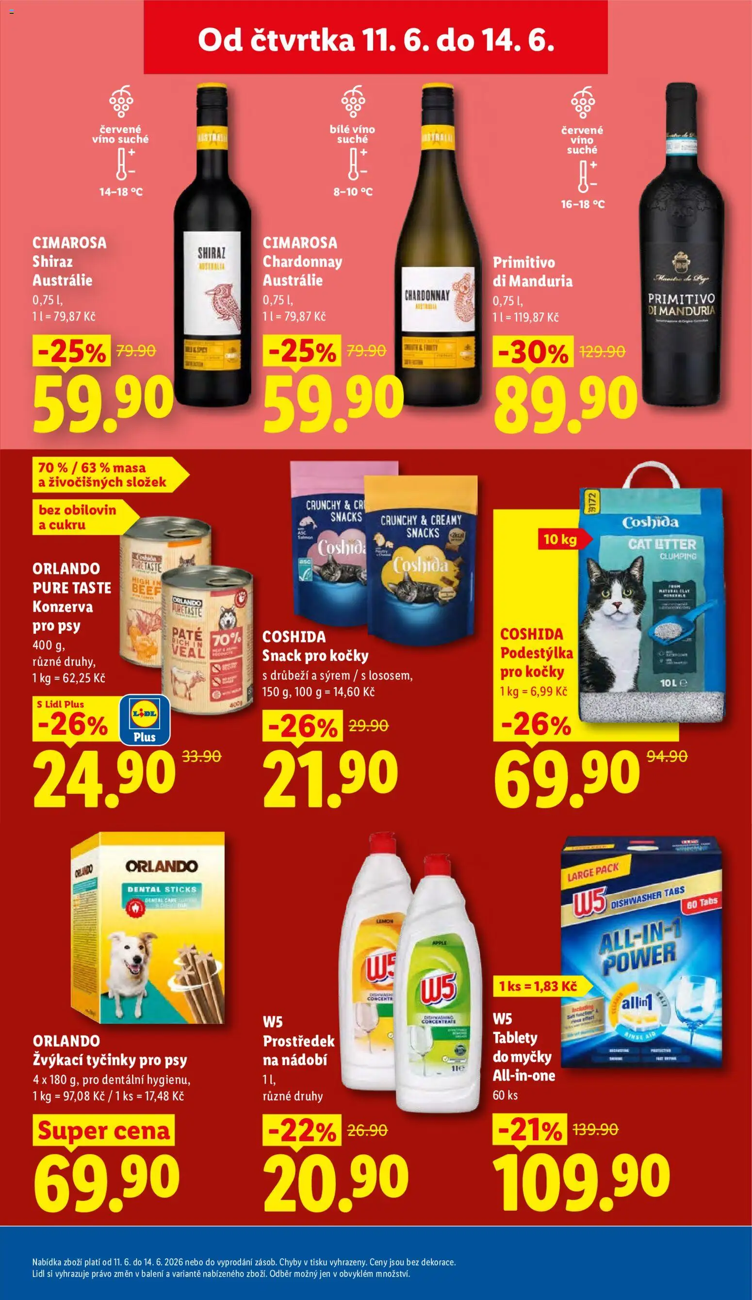 Lidl leták od 11.06.2026 | Strana: 33 | Produkty: Bílé víno, Tyčinky, Primitivo Di Manduria, Červené víno