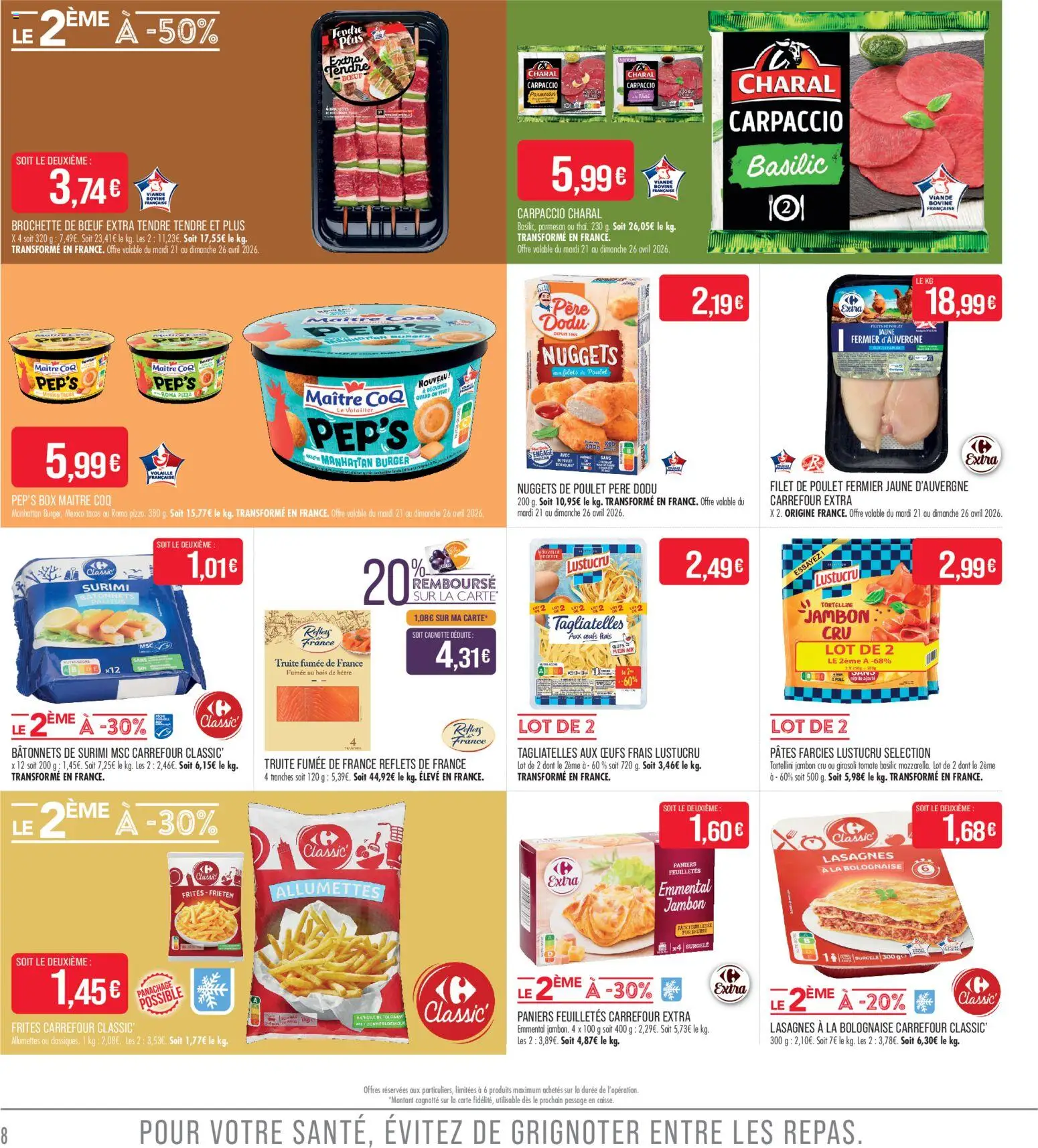 {H1} | Page: 8 | Produits: Jambon Cru, Viande, Pizza, Pâtes