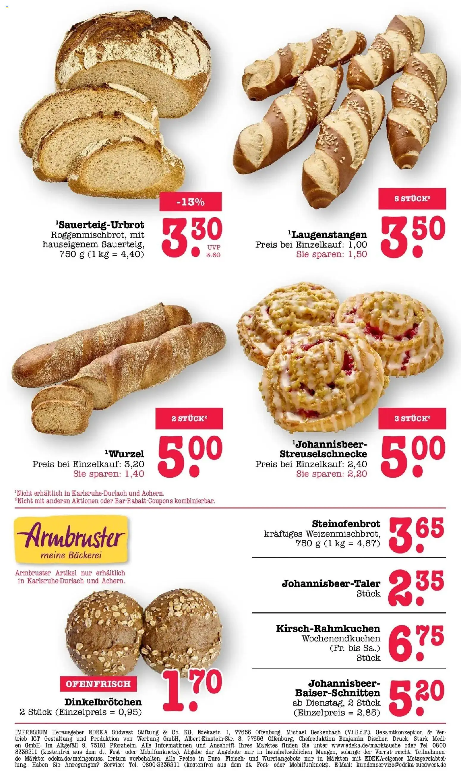Edeka prospekt Bühlertal – gültig ab 13.07.2026 | Seite: 20 | Produkte: Bäckerei, Fleisch