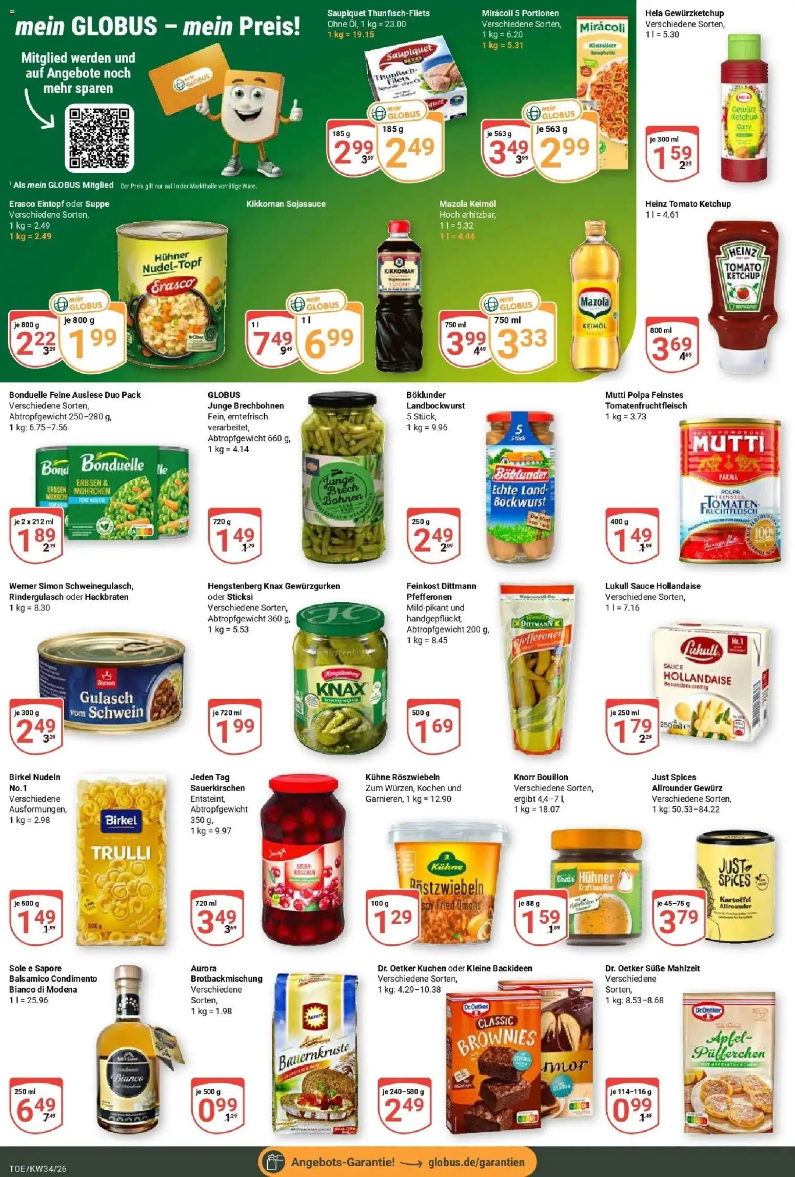 Globus Prospekt Tönisvorst (ab 17.08.2026) » Angebote online | Seite: 16 | Produkte: Bockwurst, Gulasch, Erasco, Ketchup