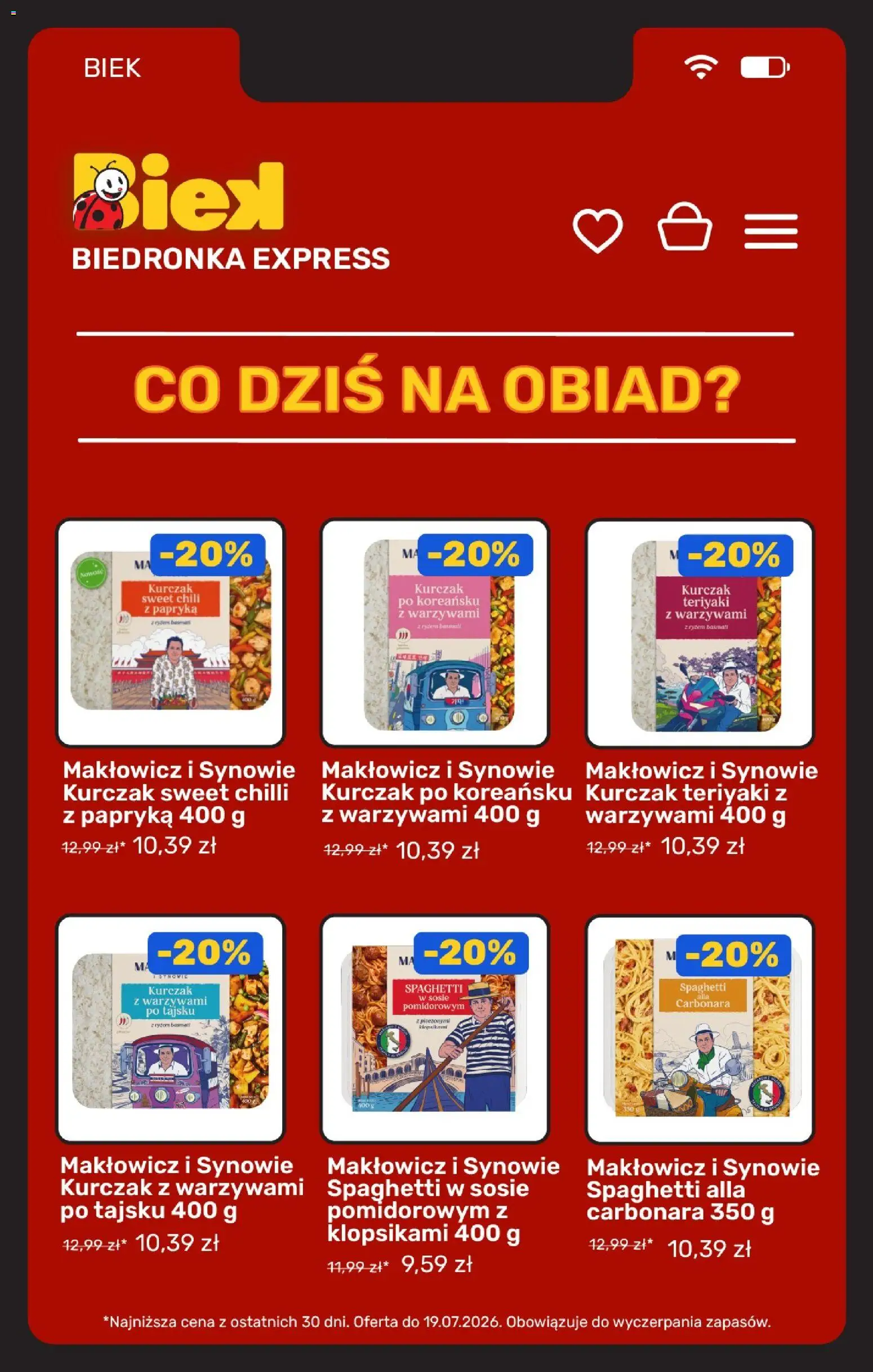Biedronka gazetka - Biek od 17.07.2026 | Strona: 6 | Produkty: Chili, Carbonara, Kurczak, Papryka