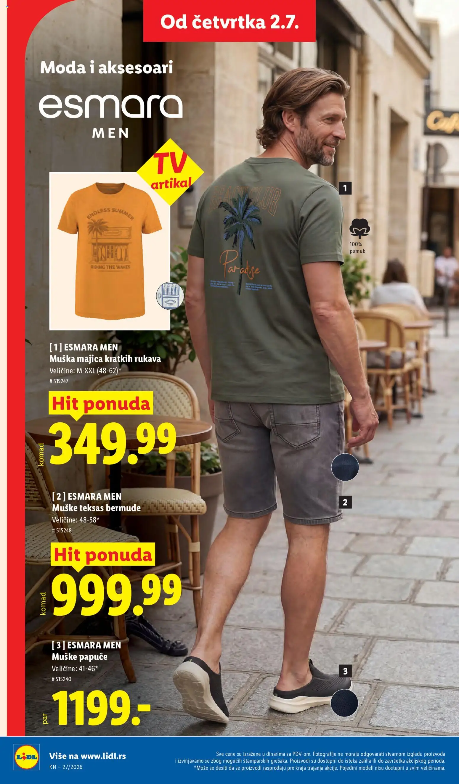 Lidl katalog - važi od 02.07.2026 | Strana: 62 | Proizvode: Papuče, Majica kratkih rukava