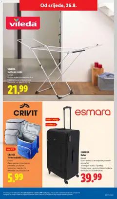 Kofer, Komad, Glavni pretinac s dvosmjernim patentnim, zatvaračem, Teleskopska ručka u 3 položaja, S osiguranjem s pomoću lokota s brojkama, Dimenzije: cca 77.5x49x29 cm - Pregled kataloga iz trgovine Lidl, vrijedi od 24.08.2026 | Stranica: 45