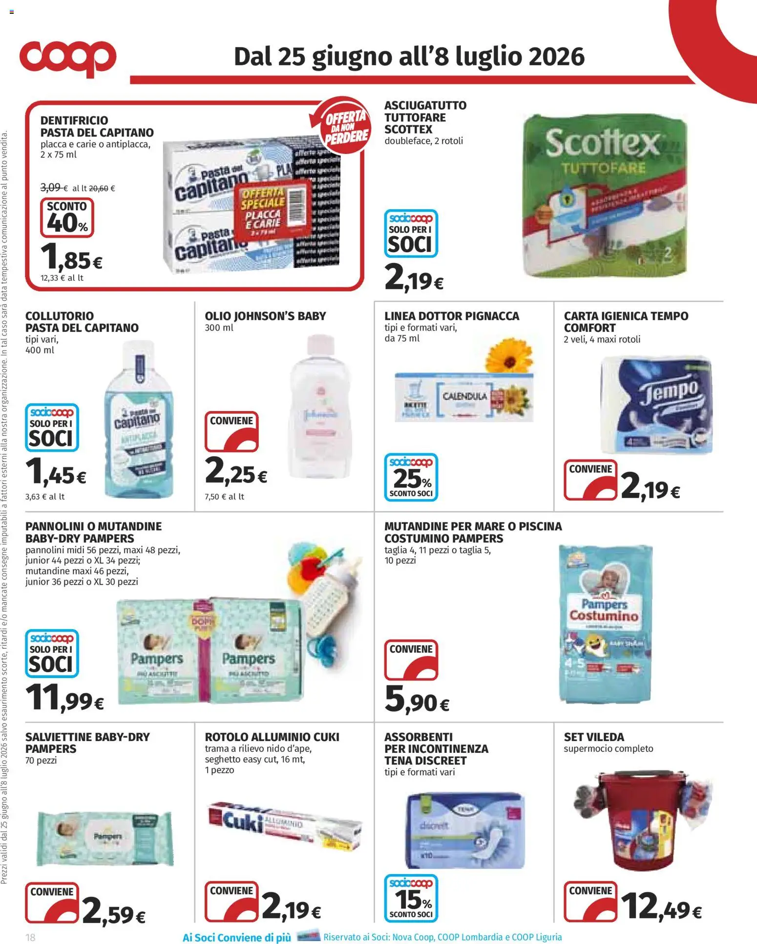 Volantino COOP del 25/06/2026 | Pagina: 18 | Prodotti: Pasta, Data, Asciugatutto, Alluminio