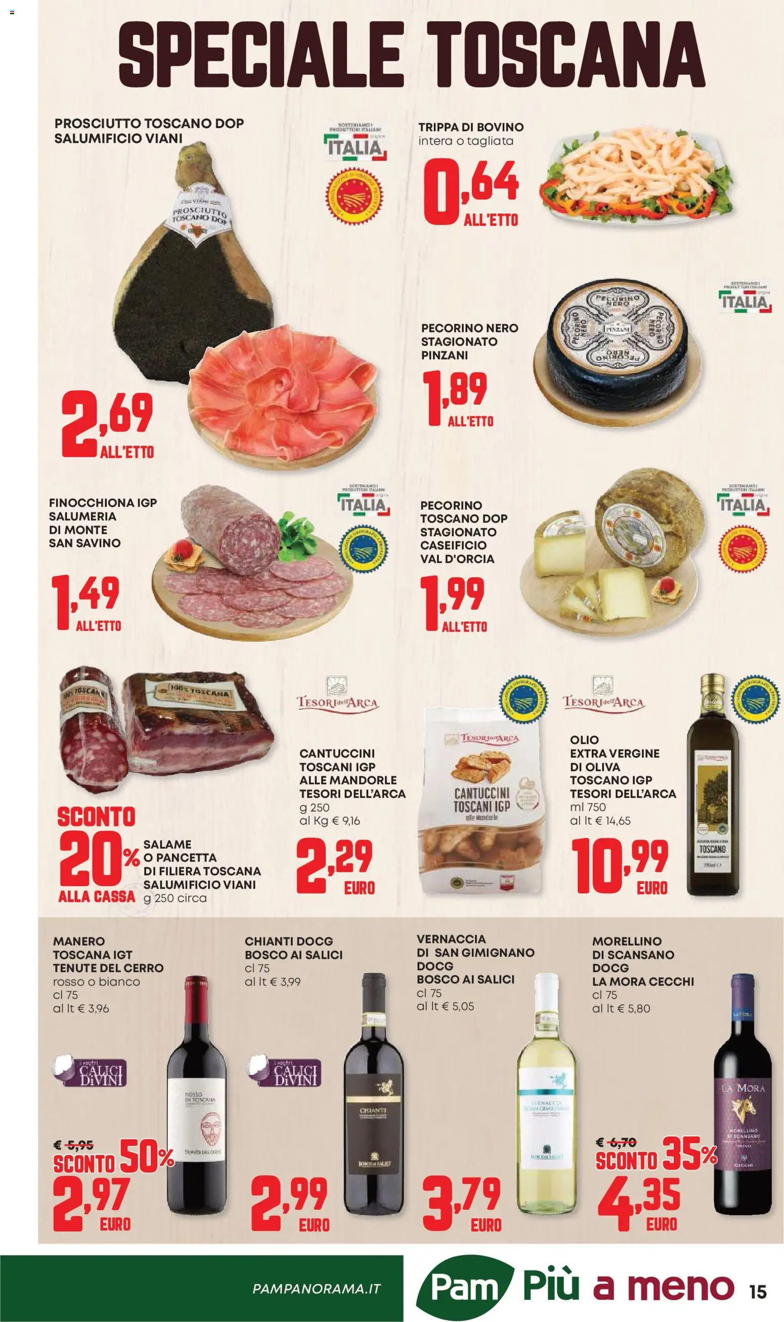 Volantino Panorama del 21.05.2026 | Pagina: 15 | Prodotti: Bovino, Salame, Olio, Prosciutto