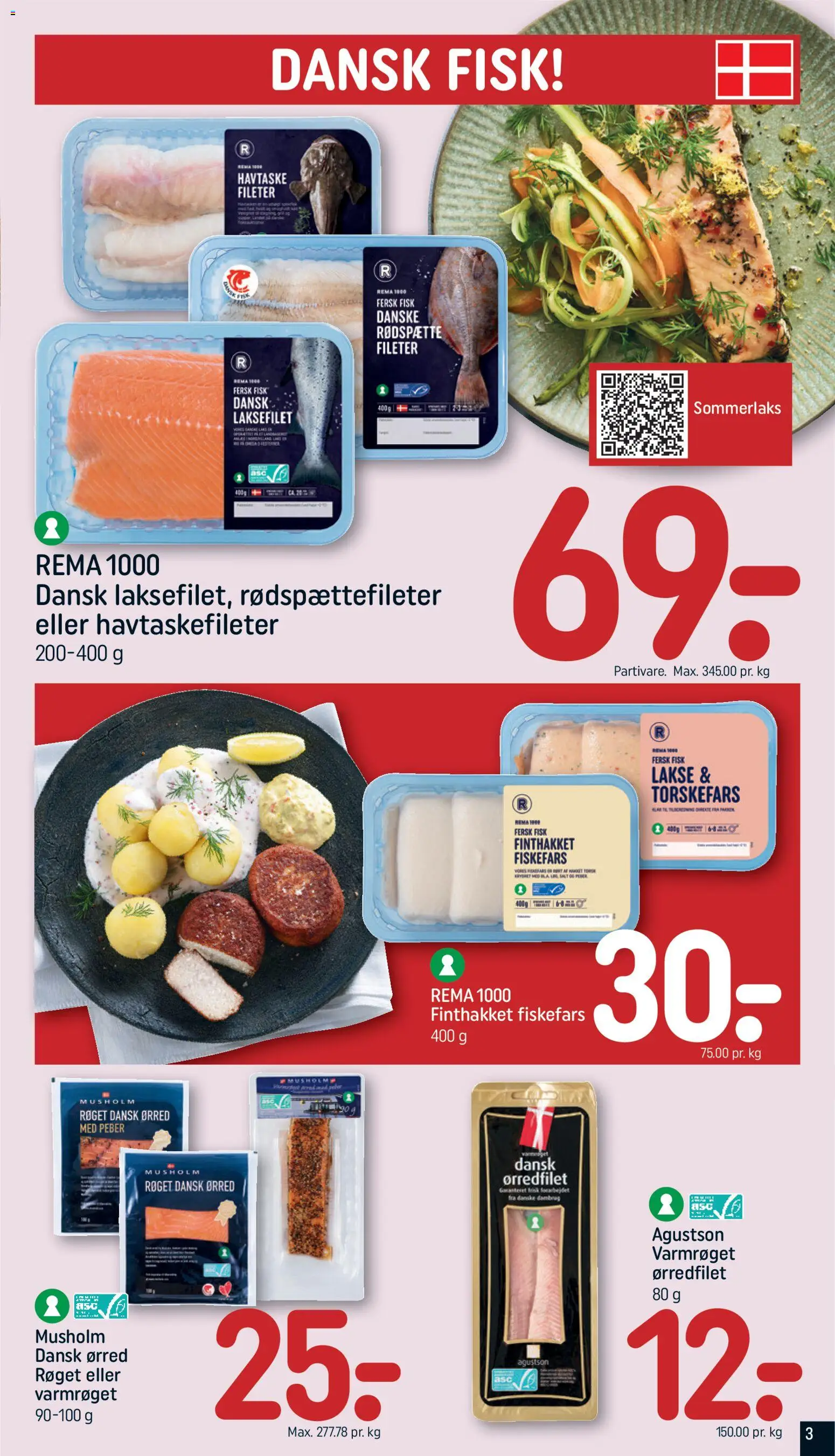Rema 1000 tilbudsavis – gyldig fra 09/08/2026 | Side: 3 | Produkter: Fisk, Ørred, Peber