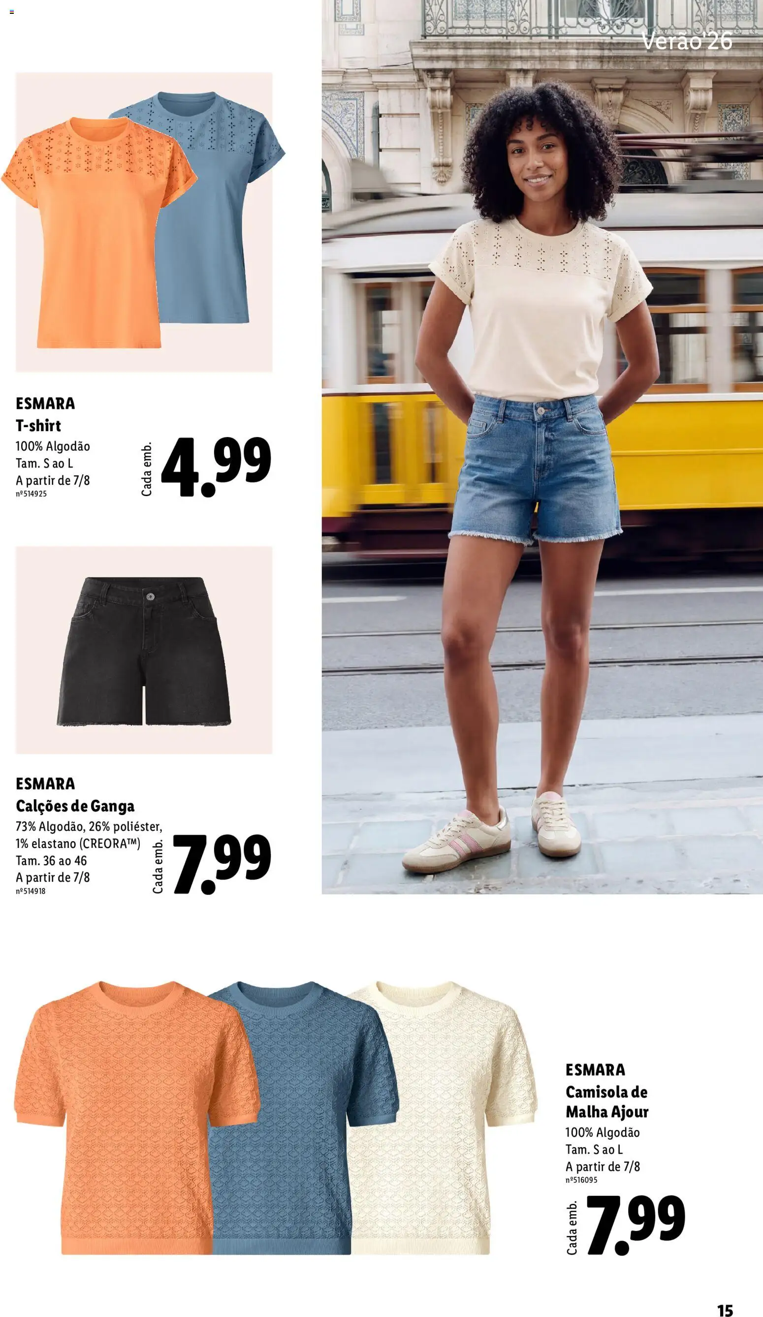 Lidl Folheto Especial │ válido de 08.06.2026 | Página: 15 | Produtos: Algodão, Calções, Camisola