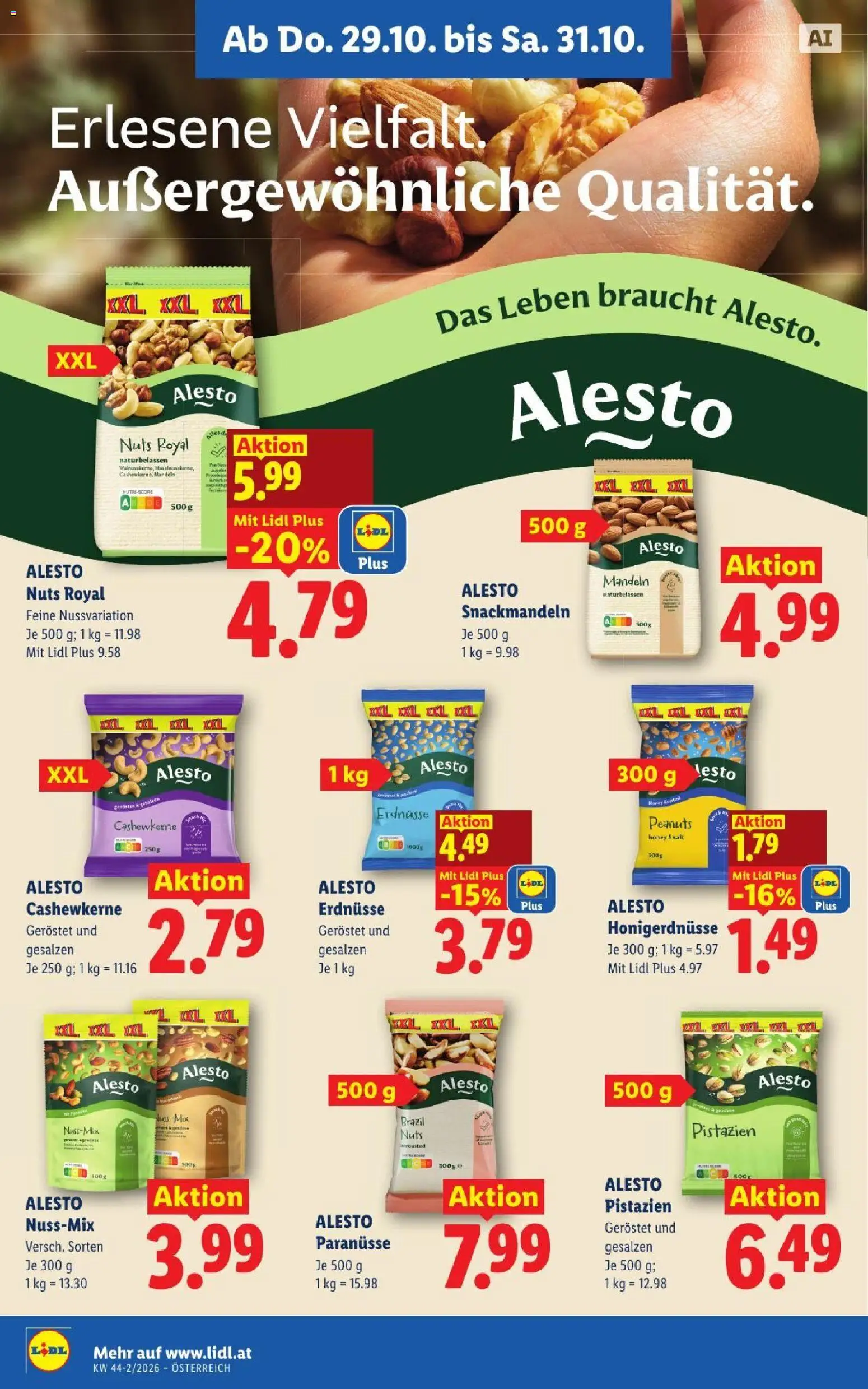 Lidl Flugblatt gültig ab 29.10.2026 | Seite: 16 | Produkte: Erdnüsse, Geröstet