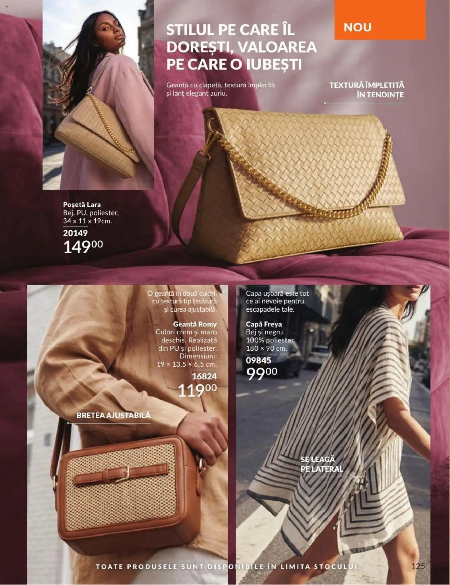 Noul catalog Avon – valabil de la 01.08.2026 | Pagină: 125 | Produse: Curea, Geantă