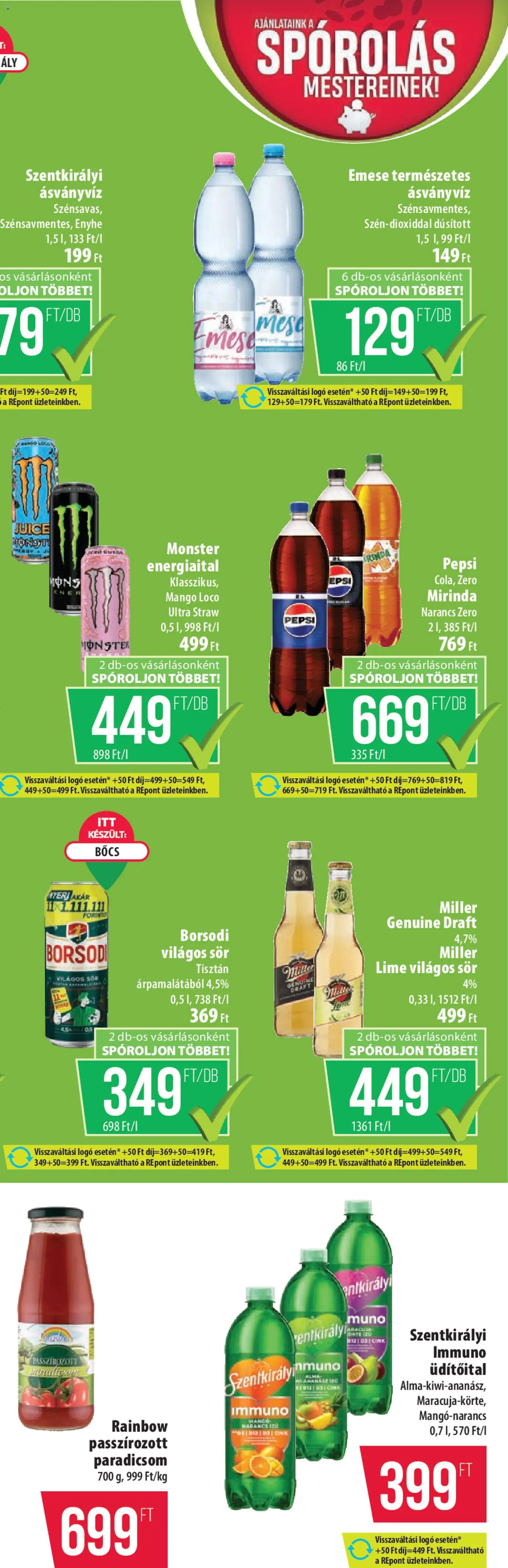 COOP akciós ujság - amely érvényes a következő dátumtól: 2026.07.02. | Oldal: 13 | Termékek: Pepsi, Sör, Paradicsom, Mangó