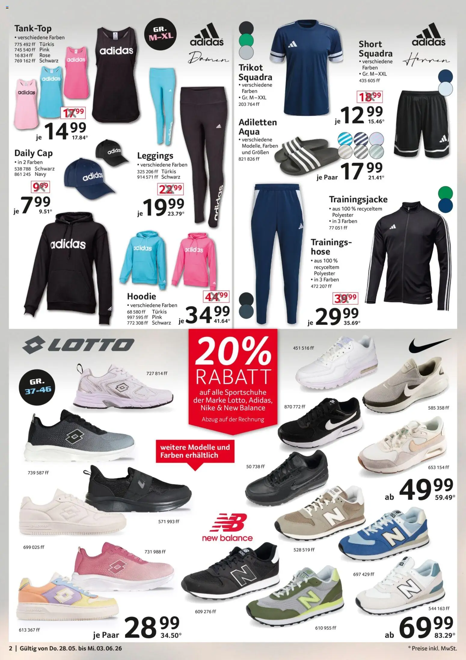 Selgros Non Food – gültig ab 28.05.2026 | Seite: 2 | Produkte: Trainingsjacke, Hoodie, Tanktop, Leggings