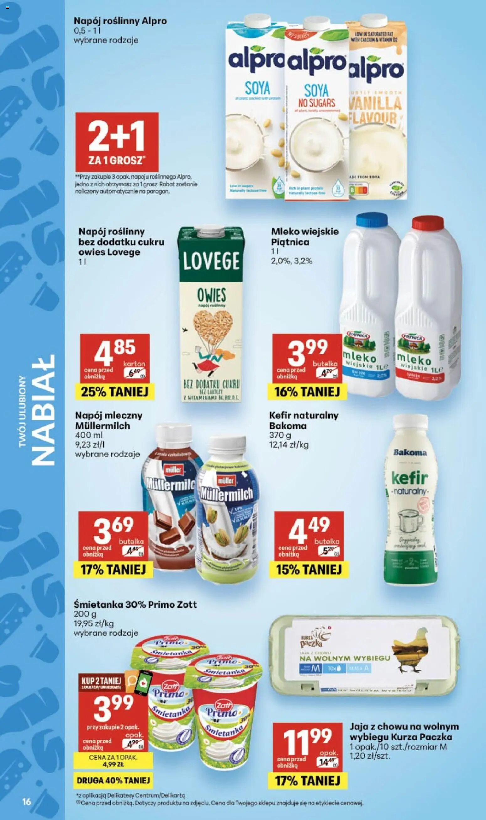 Delikatesy Centrum gazetka - Sklepy Własne od 11.06.2026 | Strona: 16 | Produkty: Kefir, Delikatesy, Mleko, Jaja
