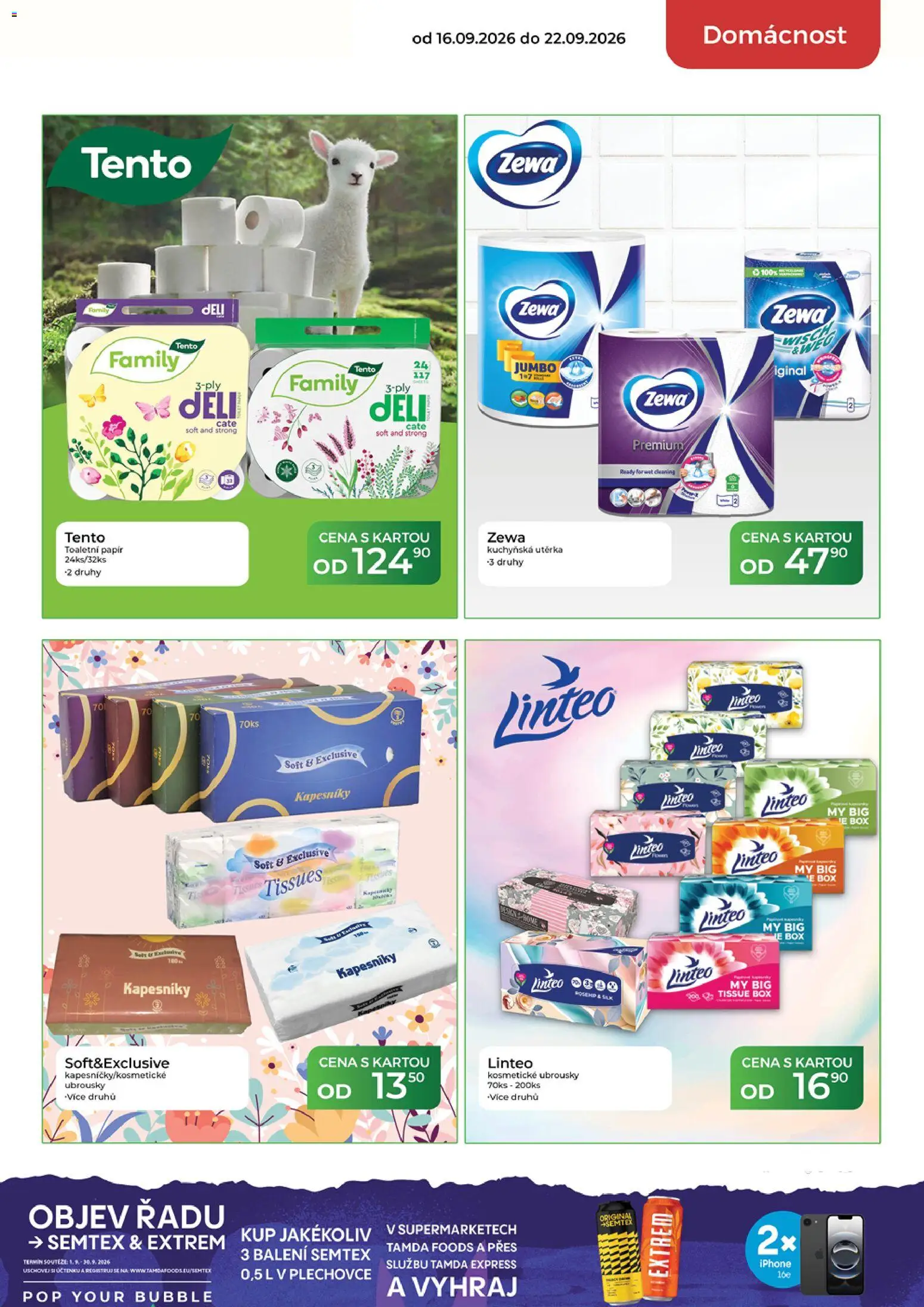 Tamda Foods leták od 16.09.2026 | Strana: 55 | Produkty: Toaletní papír, Iphone, Zewa, Kapesníky