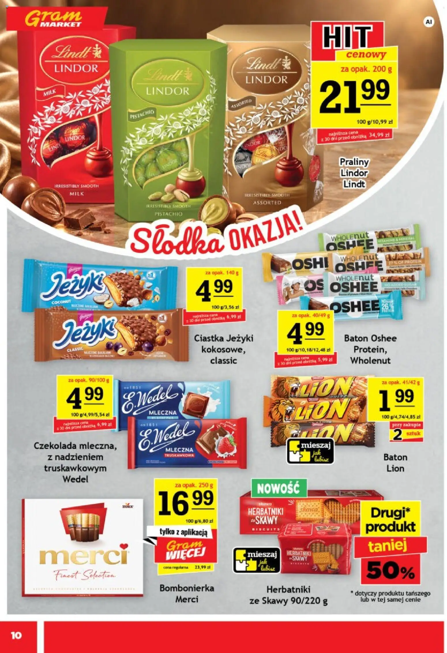 Gram Market gazetka od 07.10.2026 | Strona: 10 | Produkty: Lindt, Merci, Lindor, Czekolada